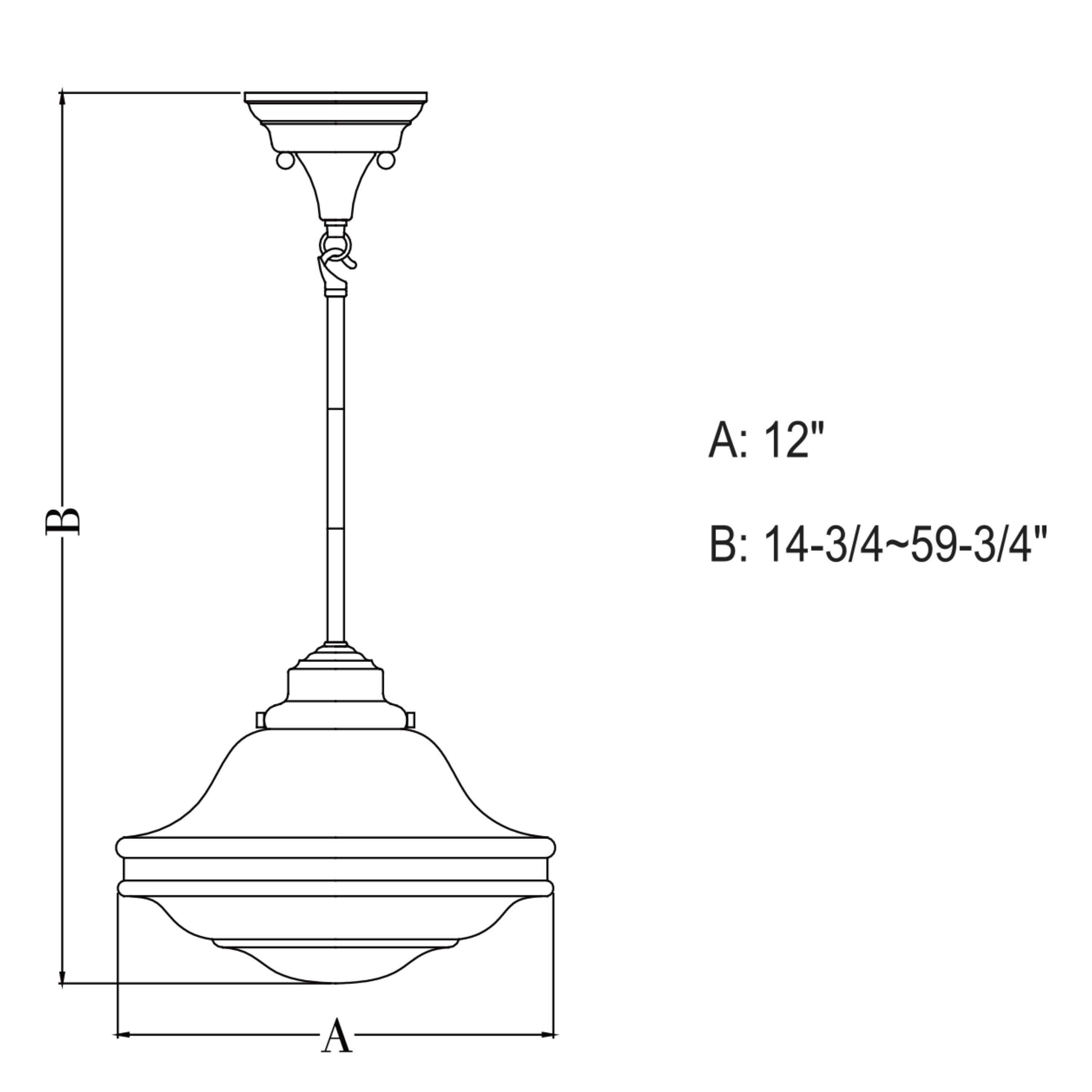 Huntley 12" Natural Brass Pendant with White Milk Glass