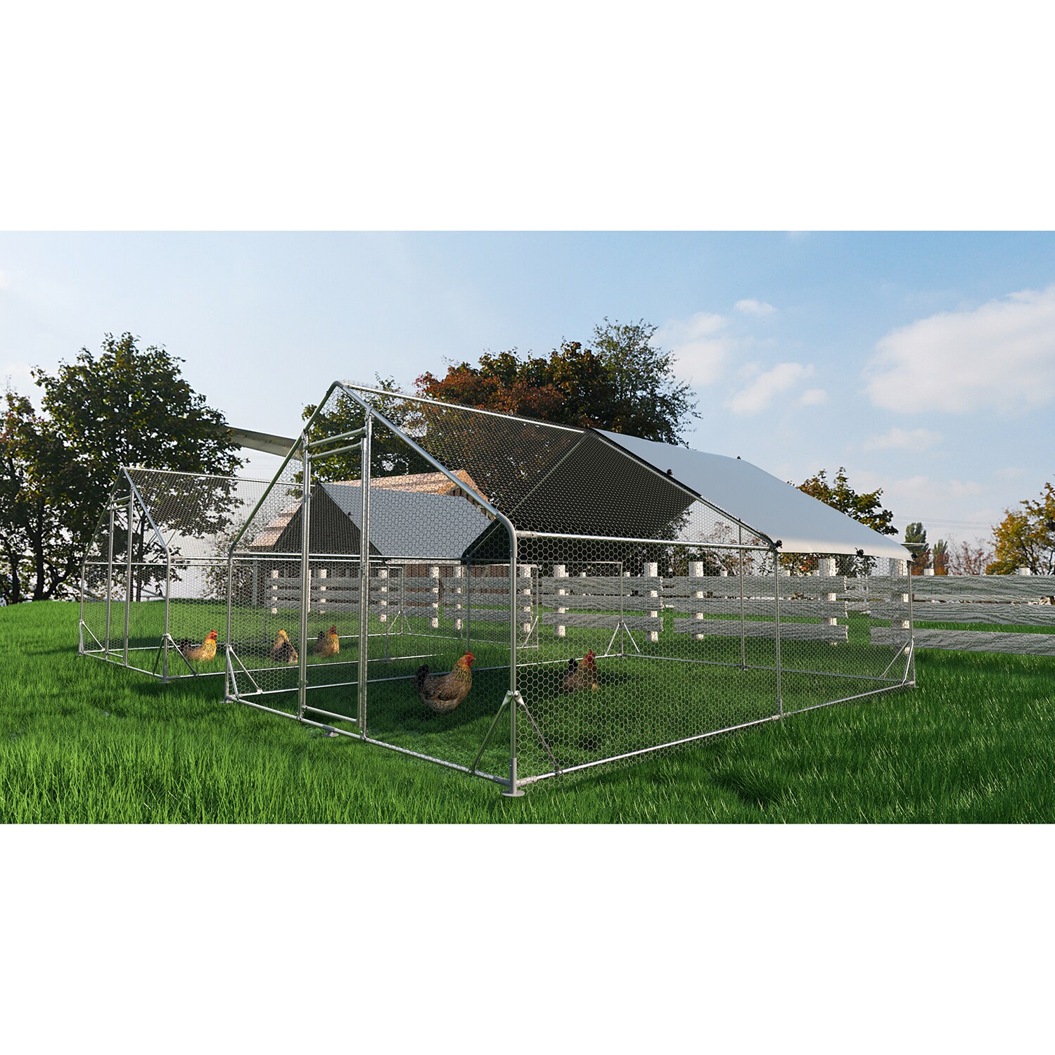 Mondawe MO-6P166156 Silver Metal Chicken coop