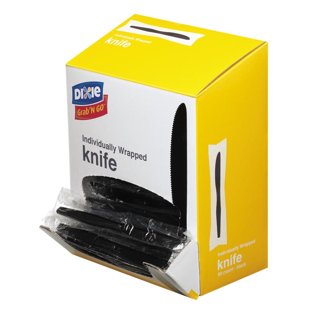 Dixie Individually Wrapped Knives Plastic Black 1000/Carton