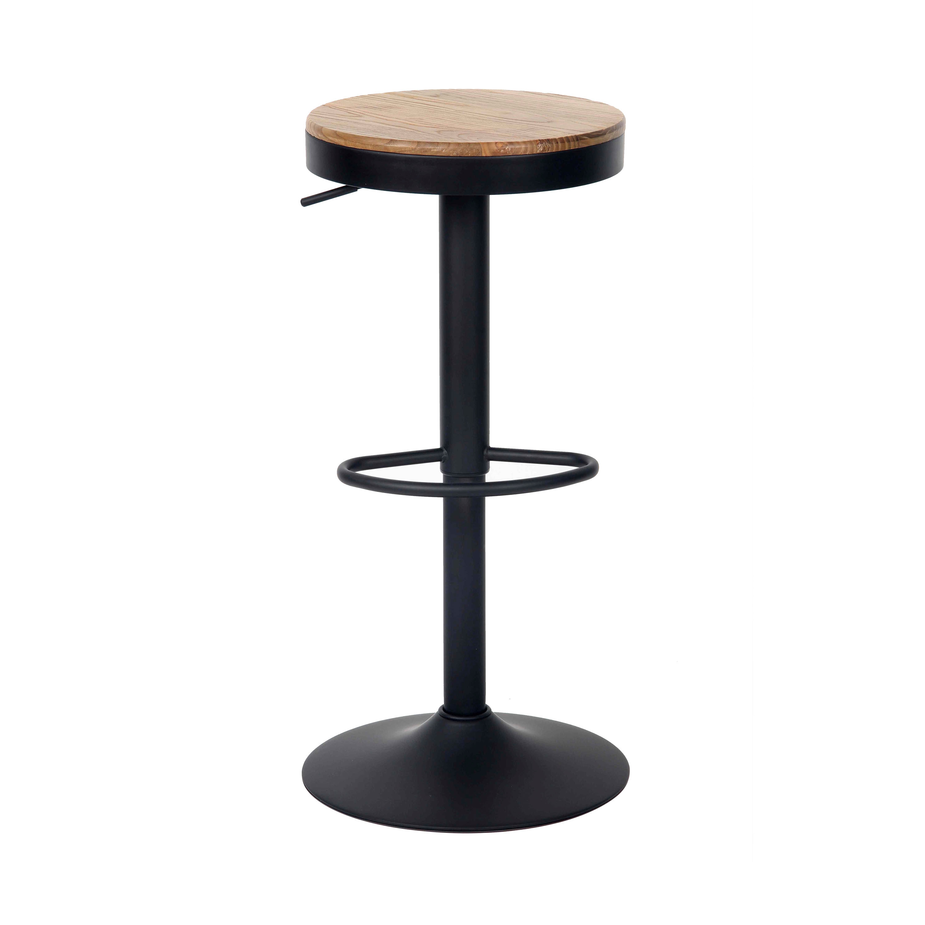  BN-1102W-BLACK 2 -Set Black 25.6-Inches H Counter height Round seat Swivel Metal Bar Stool