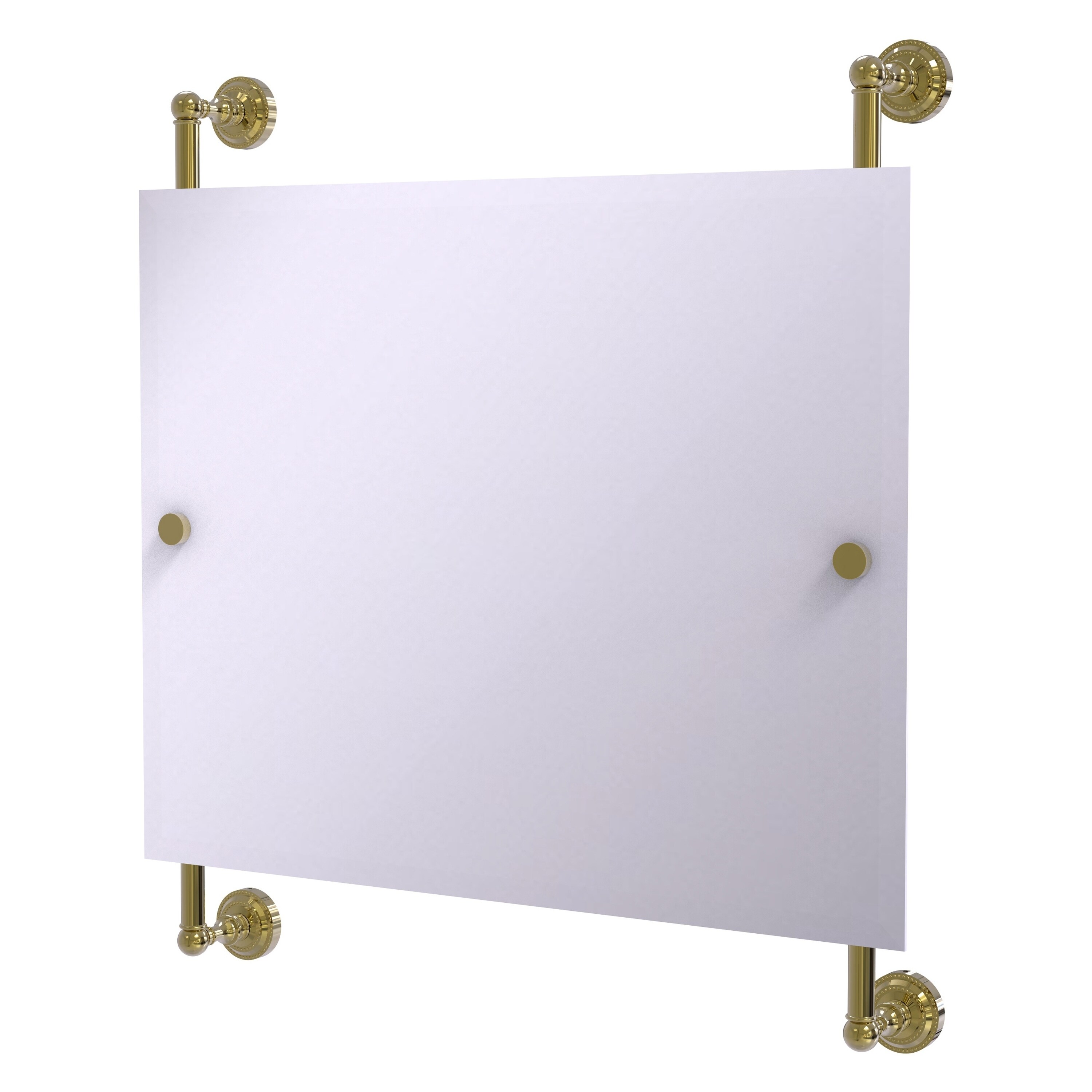 Allied Brass DT-27-93-UNL Dottingham 26-Inches x 29-Inches Beveled Frameless Rectangular Bathroom Vanity Mirror ( Unlacquered Brass )