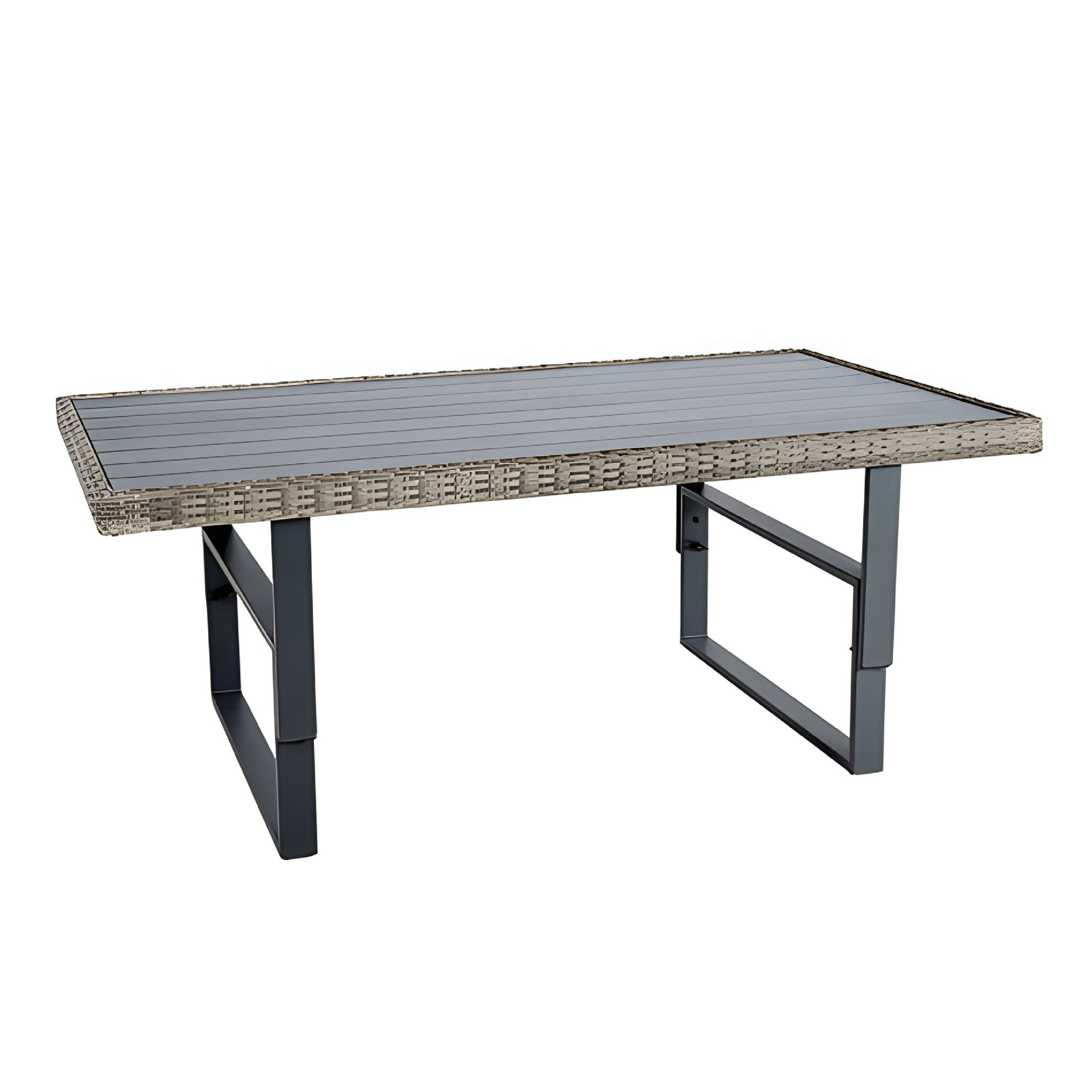 Benzara BM302142 Rectangle Wicker Extendable Outdoor Dining Table 35.5-in W x 63-in L