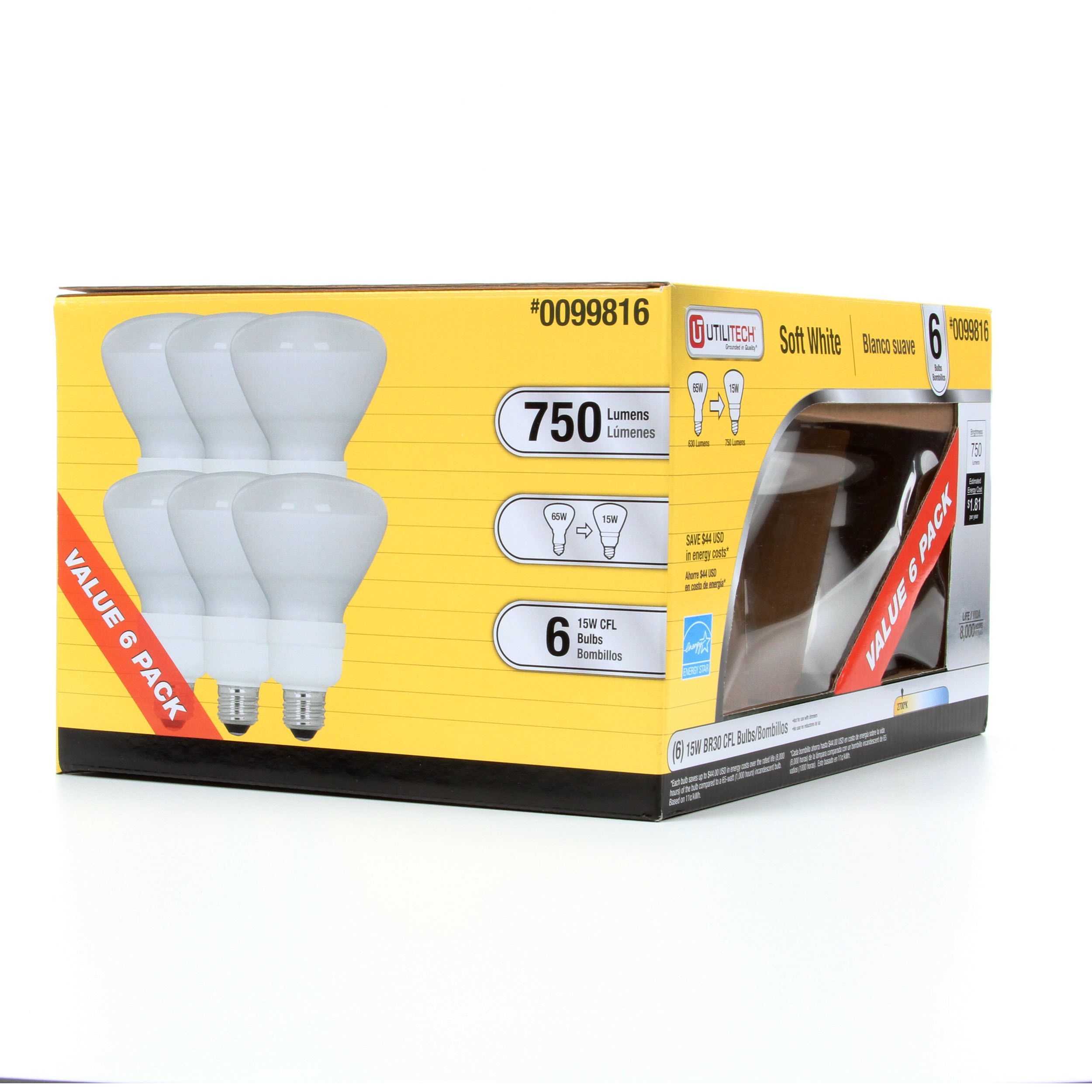 utilitech 15w br30 cfl bulbs