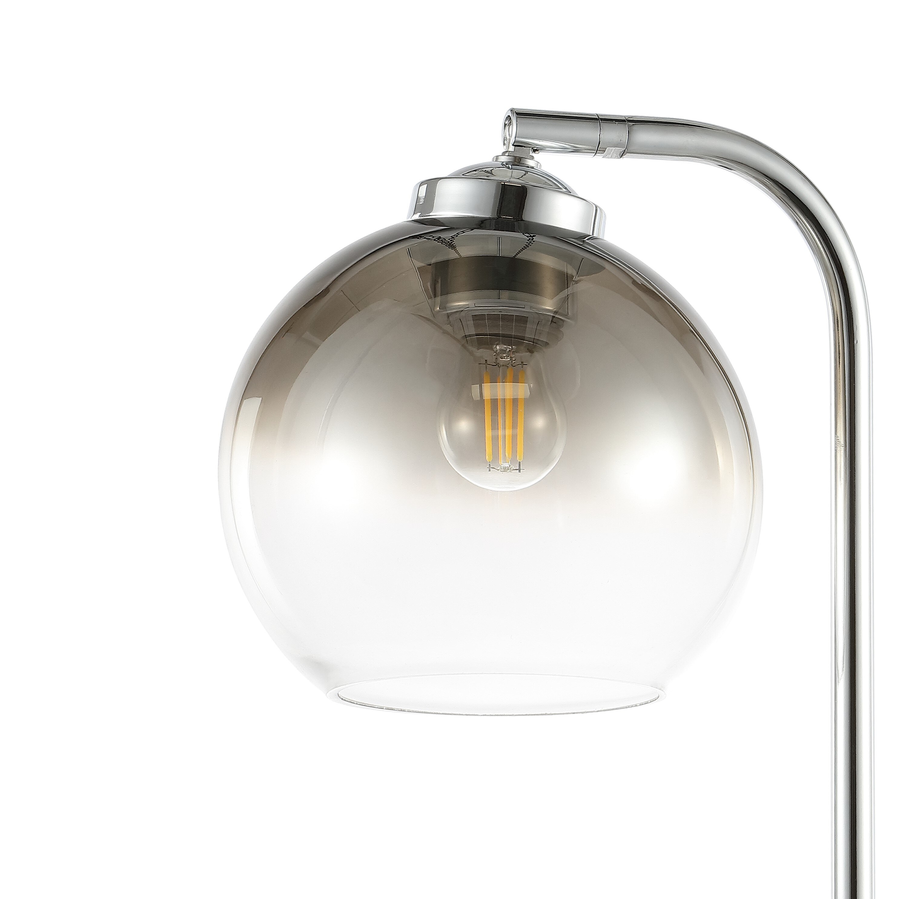 Ada 20" Chrome Industrial Glass LED Task Lamp with USB Port