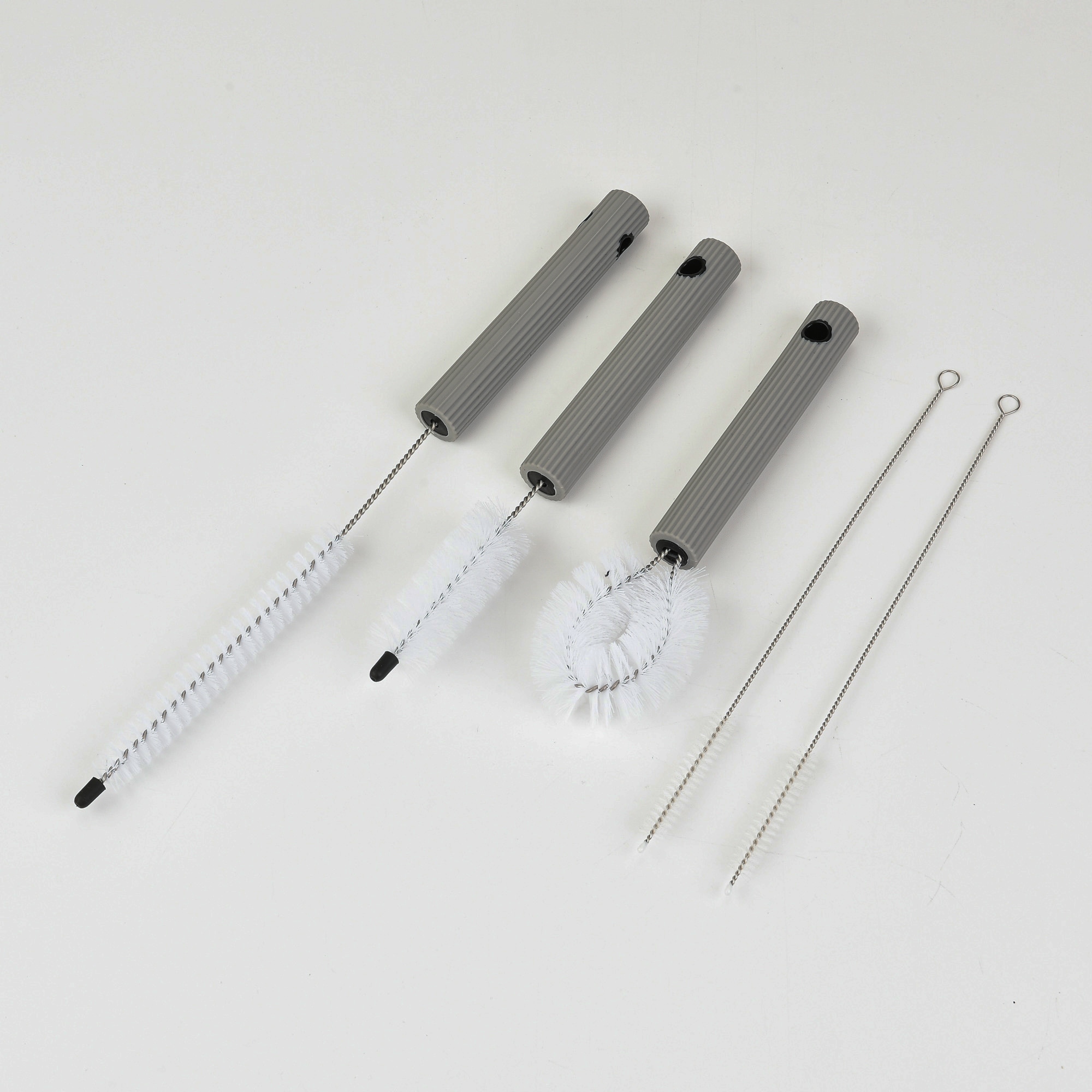  TE7285 Trio Home 5PC Bottle And Straw Brush Set Soft Comfort Handle For Washing Sports Water Bottles and lids Baby Bottle Straws