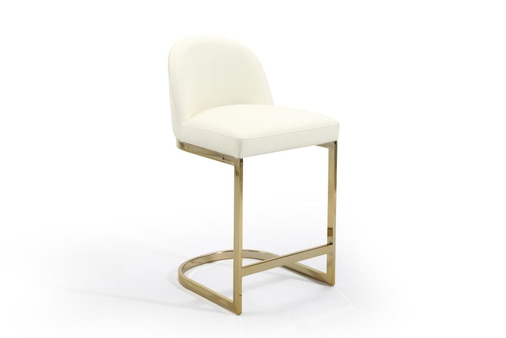 Chic Home Design FCS9482-LW Xander Cream Small Upholstered Wood Bar Stool Back