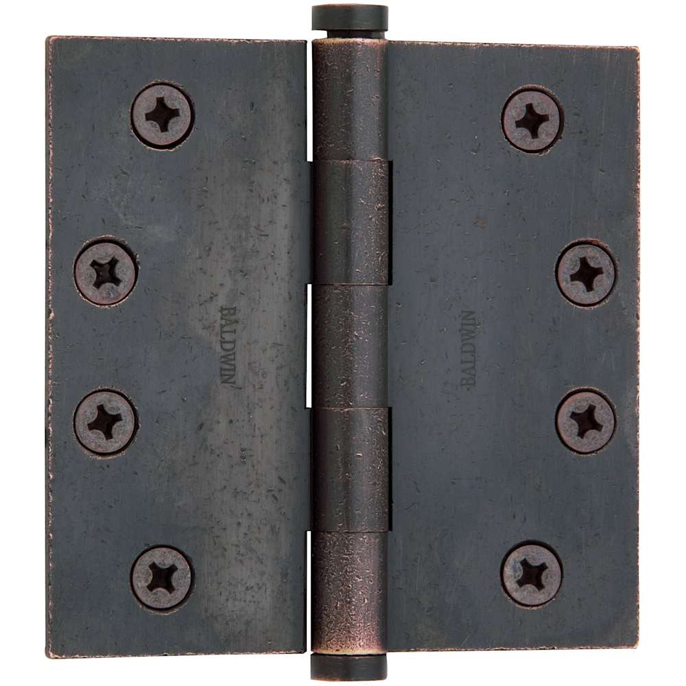 Baldwin 1040.I 4 Inch Wide Plain Bearing Square Corner Mortise Door Hinge from the Estate Collection Single Hinge #1040402I