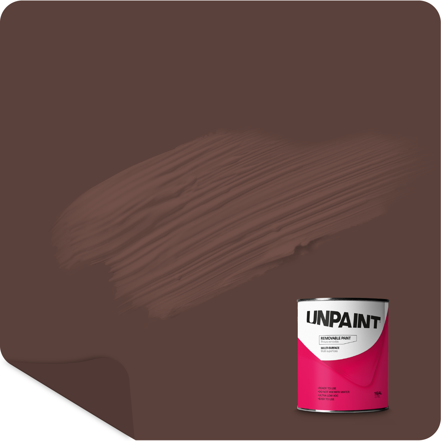 UNPAINT #5B413B Matte Brown Dust Mocha Water-based Interior Paint ( 1-quart )
