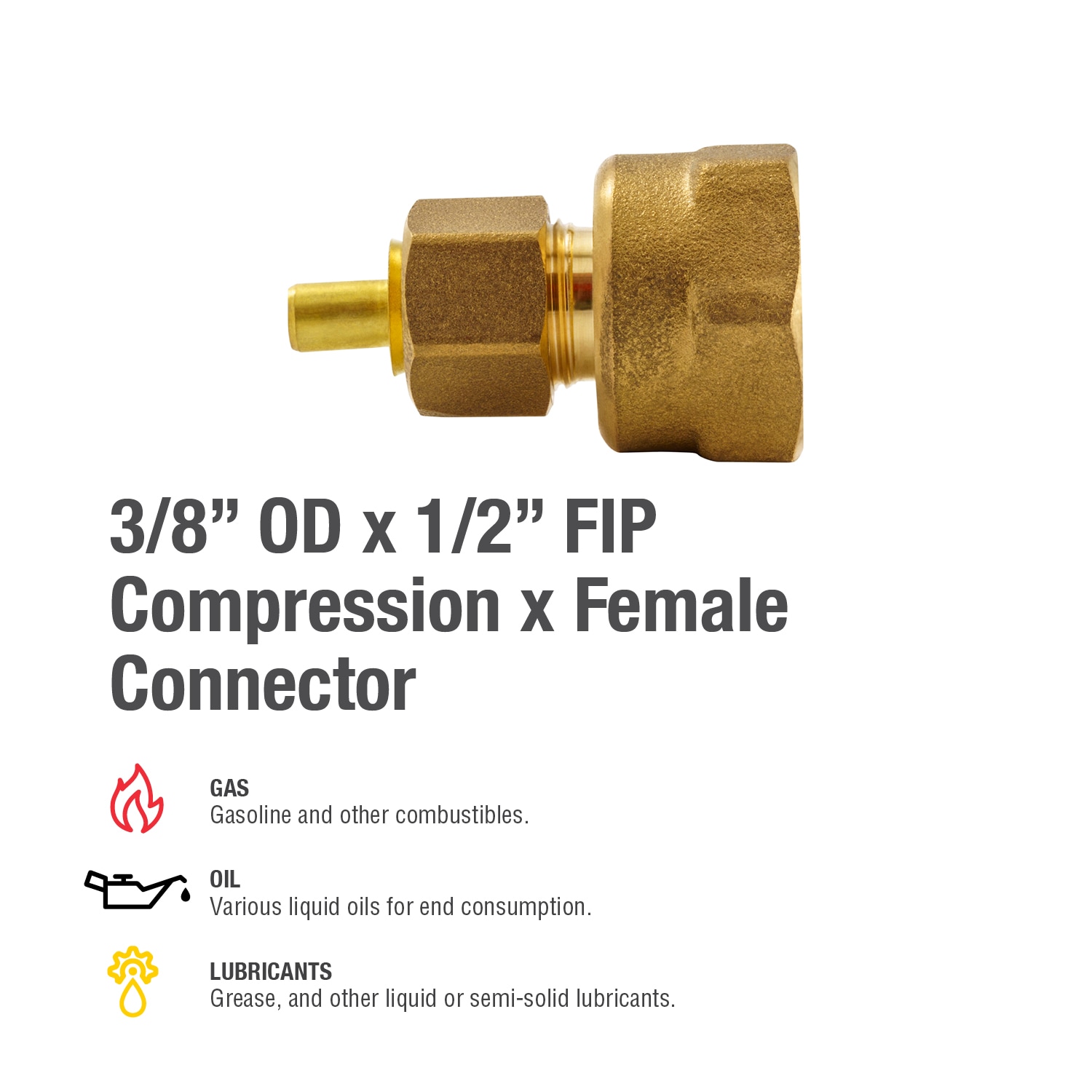 Proline Series 3/8-in x 1/2-in Compression Coupling Fitting in the Brass  Fittings department at