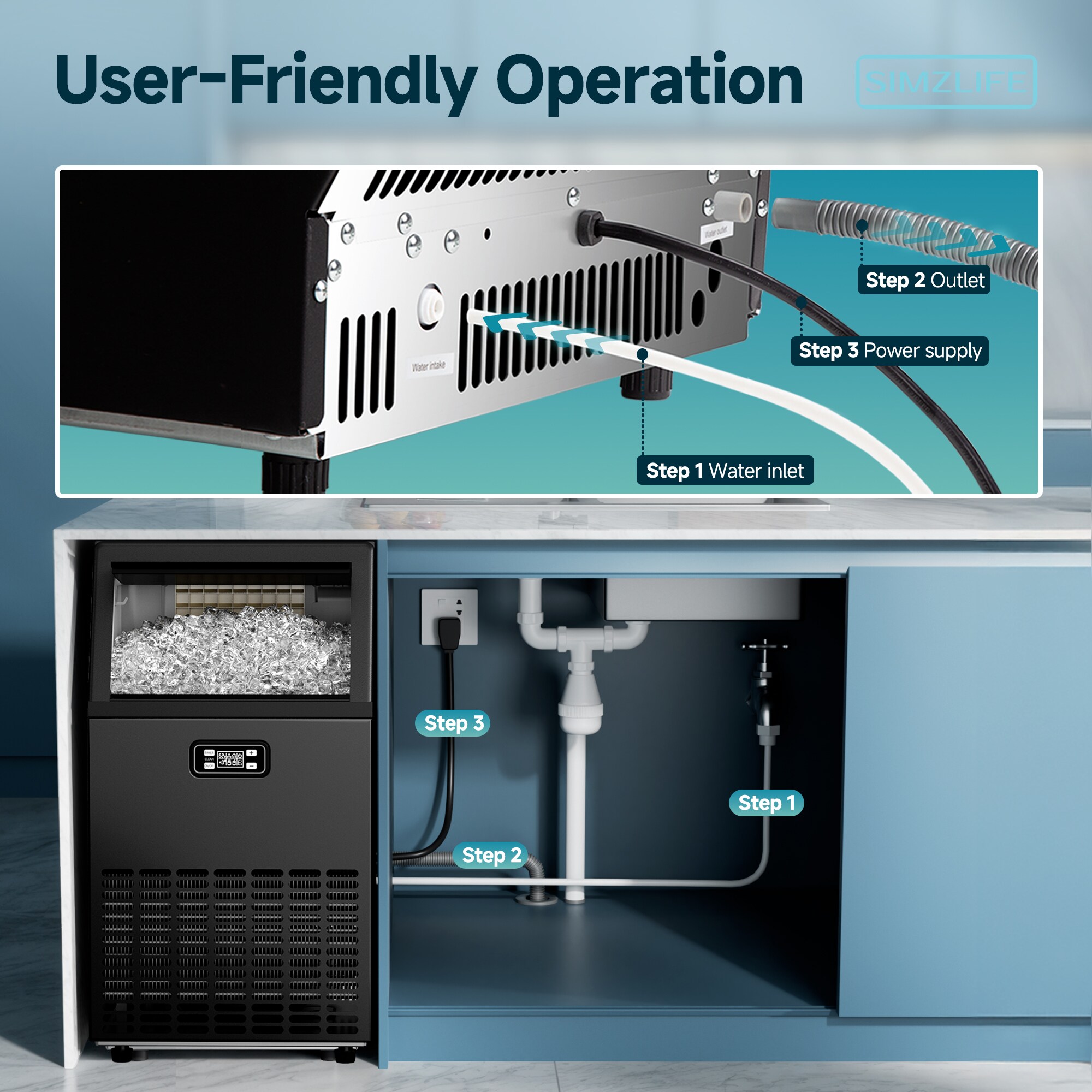 SIMZLIFE CIM004-150BL-S-LS-SC Commercial-Ice-Makers - View #12