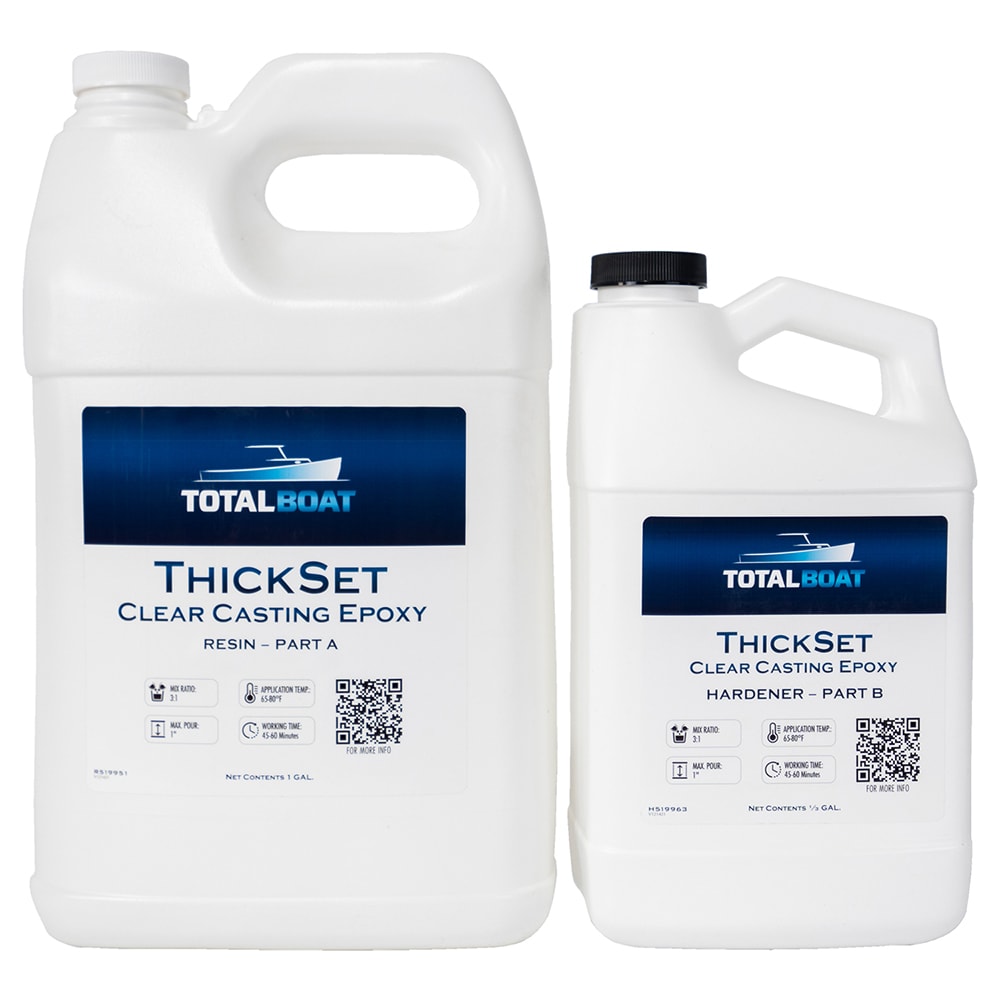 ThickSet 1-Gallon Kit Clear High-gloss Epoxy Interior/Exterior Resin (1-Gallon) | - TotalBoat 519963