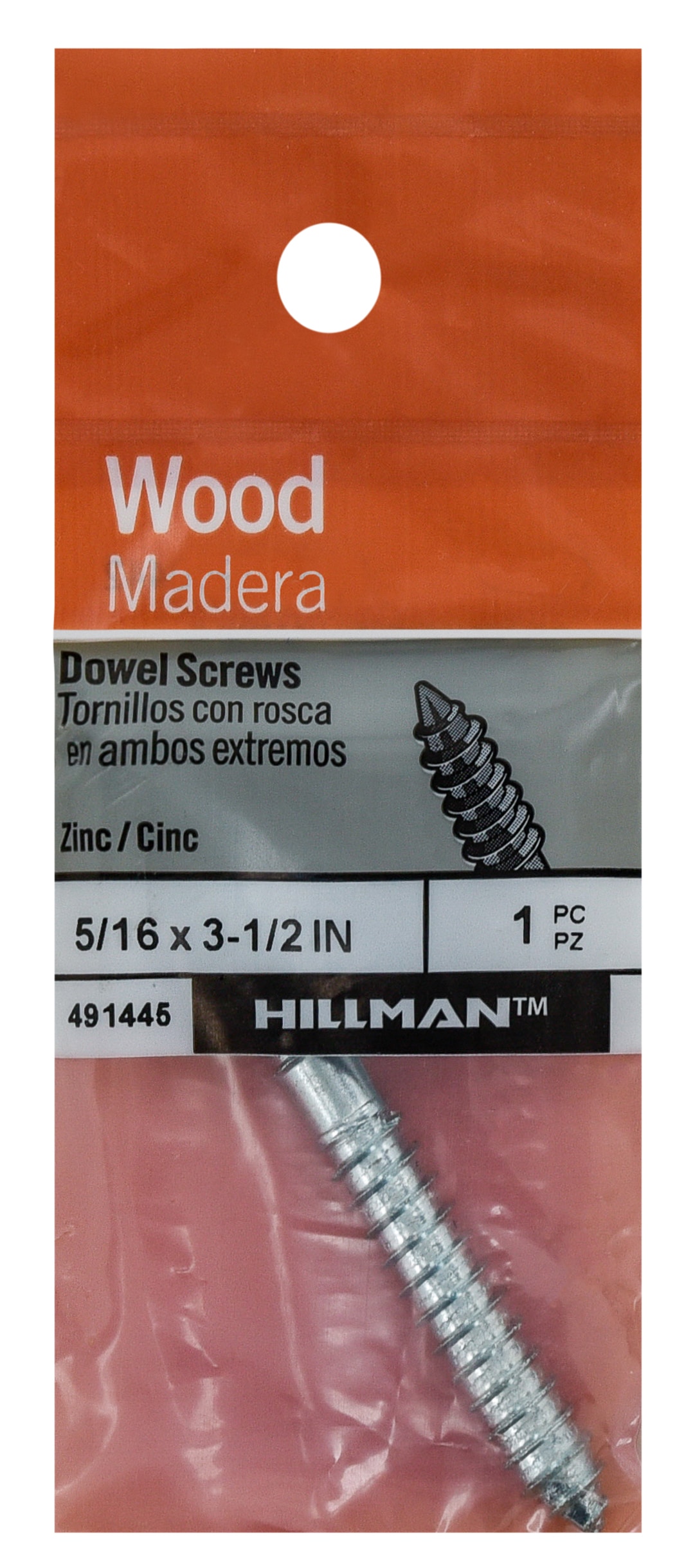 Hillman Dowel Screws, Threaded, Assorted Sizes