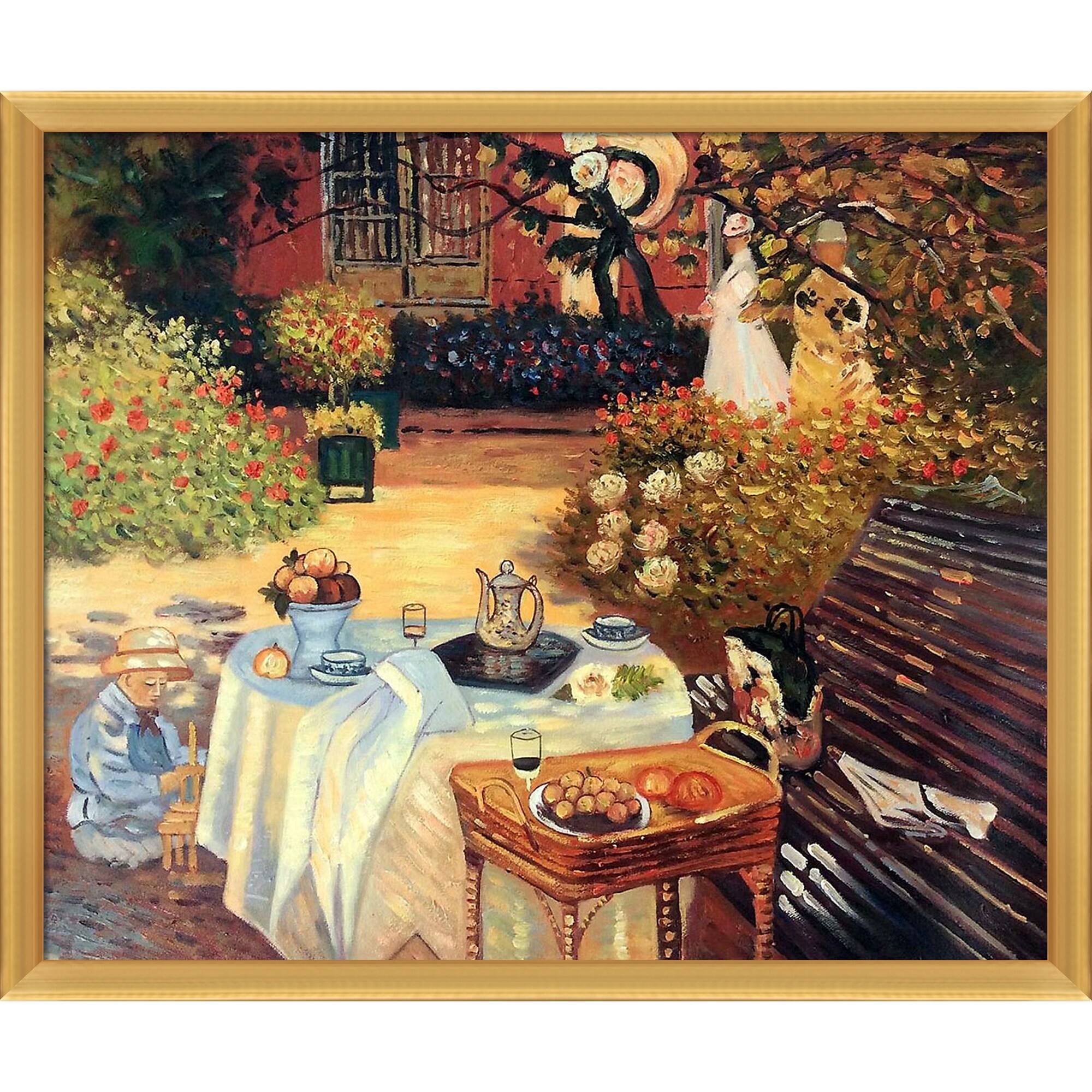 La Pastiche The Luncheon Claude Monet Gold Wood Framed 26.5-in H x 22.5 ...