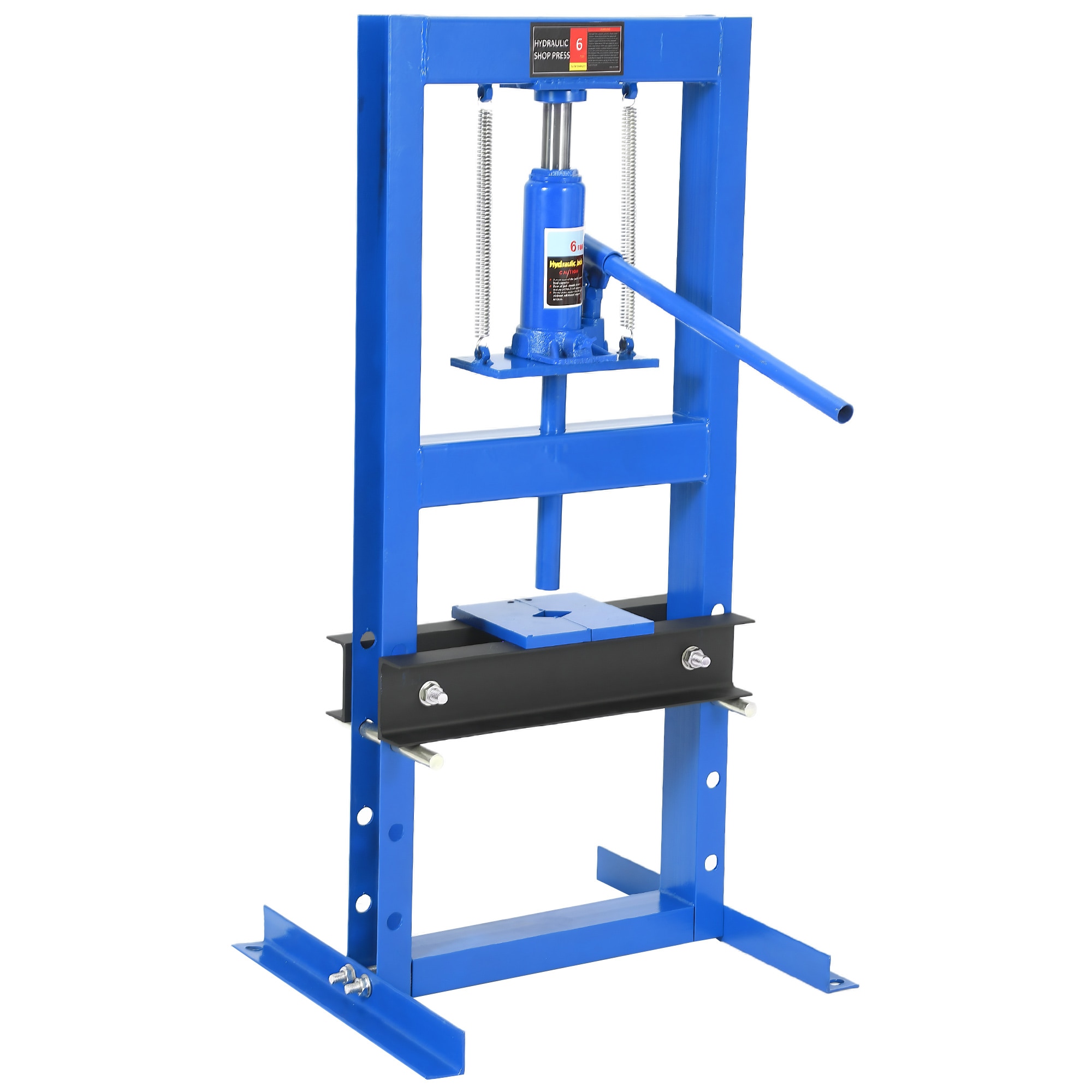 IdealHouse Hydraulic Shop Press 12T H Frame Bearing Shop Press Adjustable Garage Shop Press with 2 Press Plates Adjustable Working Table Height Blue