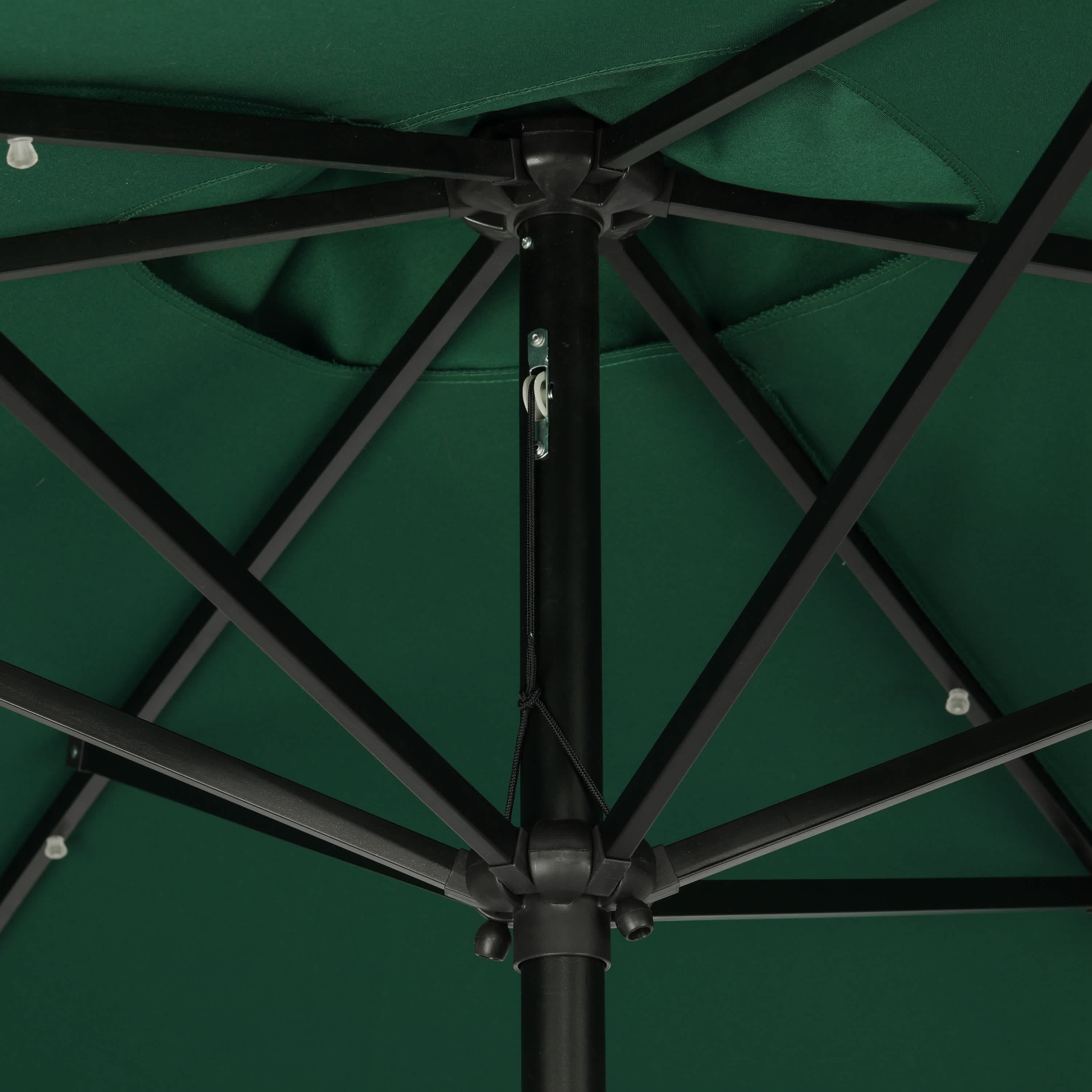 Nassau 10' x 6.5' Green Aluminum Patio Umbrella with LED Lights