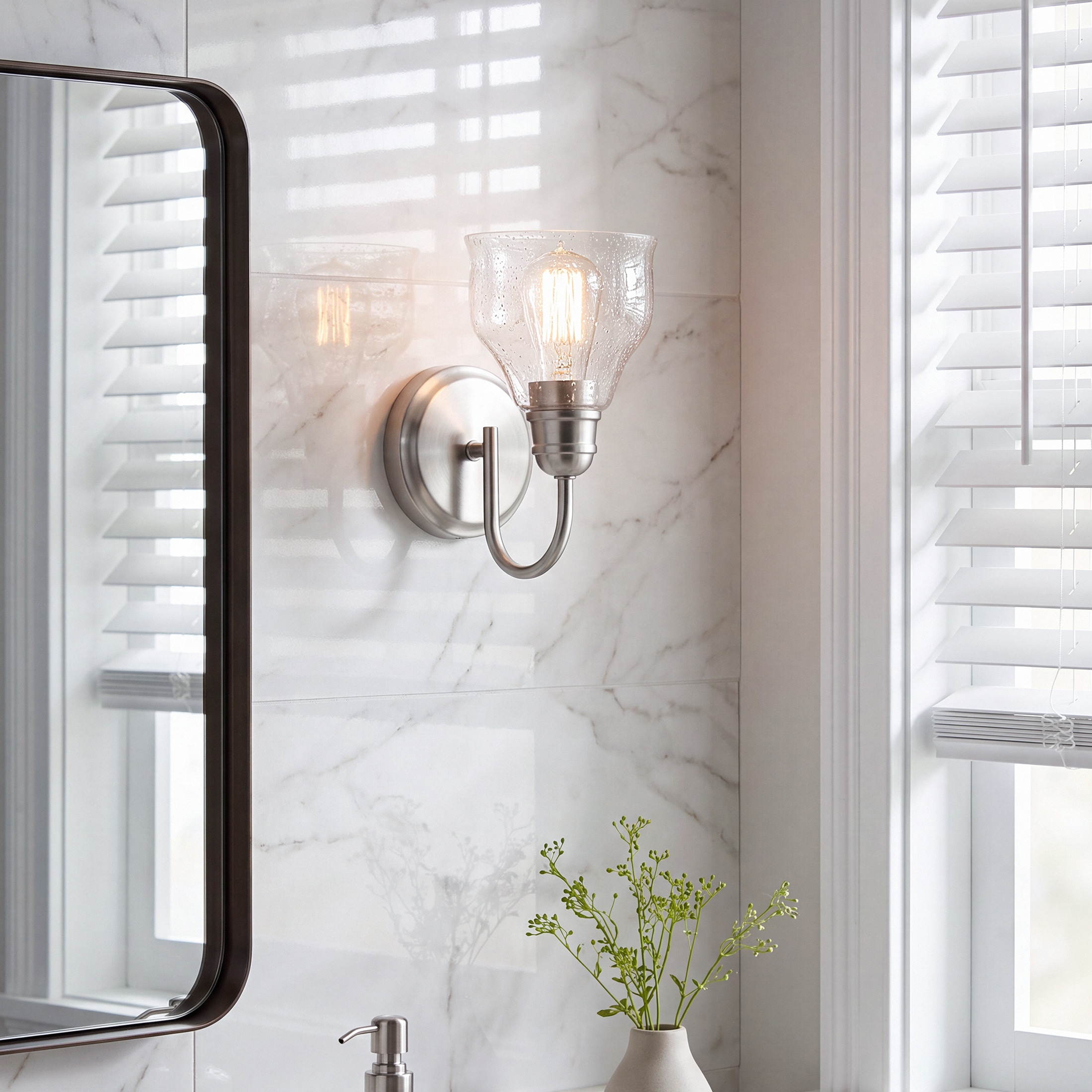 Kichler Avery 5.5-in 1 Light Brushed Nickel Vintage Bathroom Vanity light