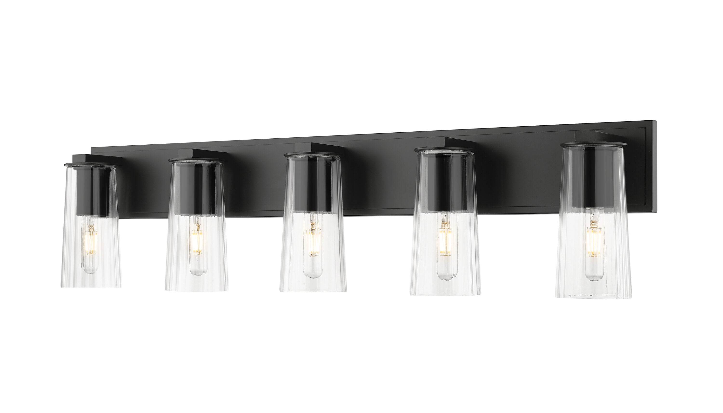 Z-Lite 826-5V-MB Titus 40-in 5 -Light Matte Black Transitional Vanity light