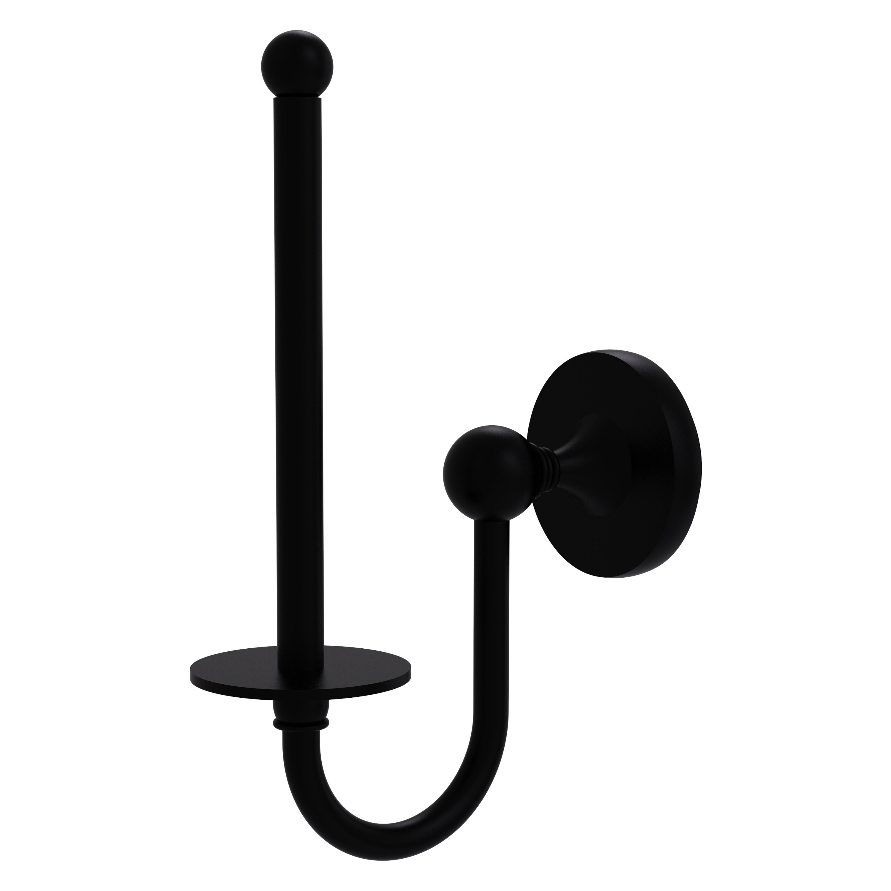 Allied Brass SL-24U-BKM Shadwell Matte Black Wall mount Single post Toilet Paper Holder 1 -Rolls with Storage