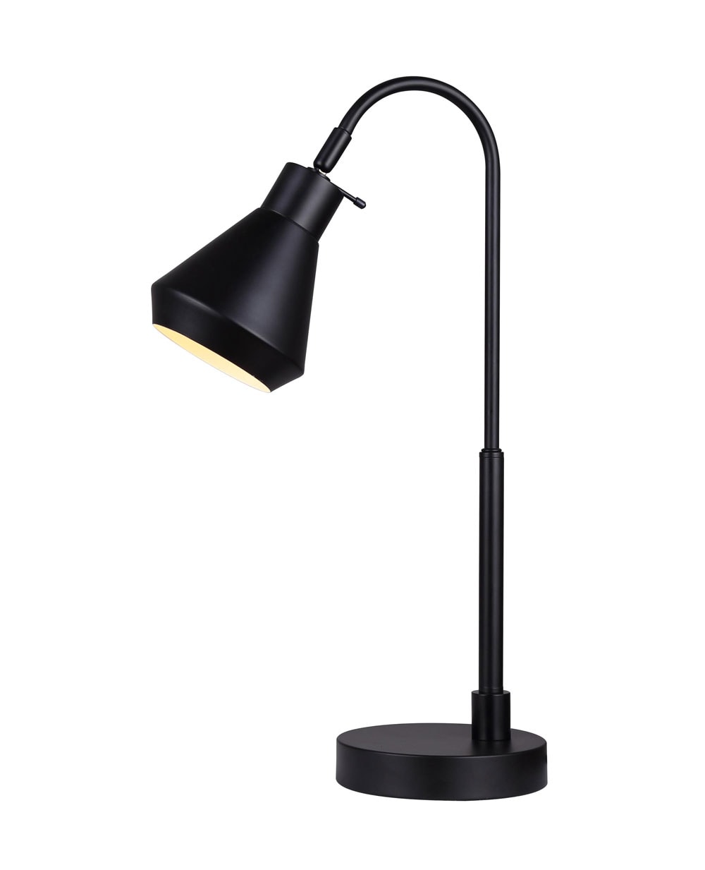 Canarm ITL1020A21BK Byck 21-in Matte Black LED Incandescent Downbridge Table Lamp with Metal Shade