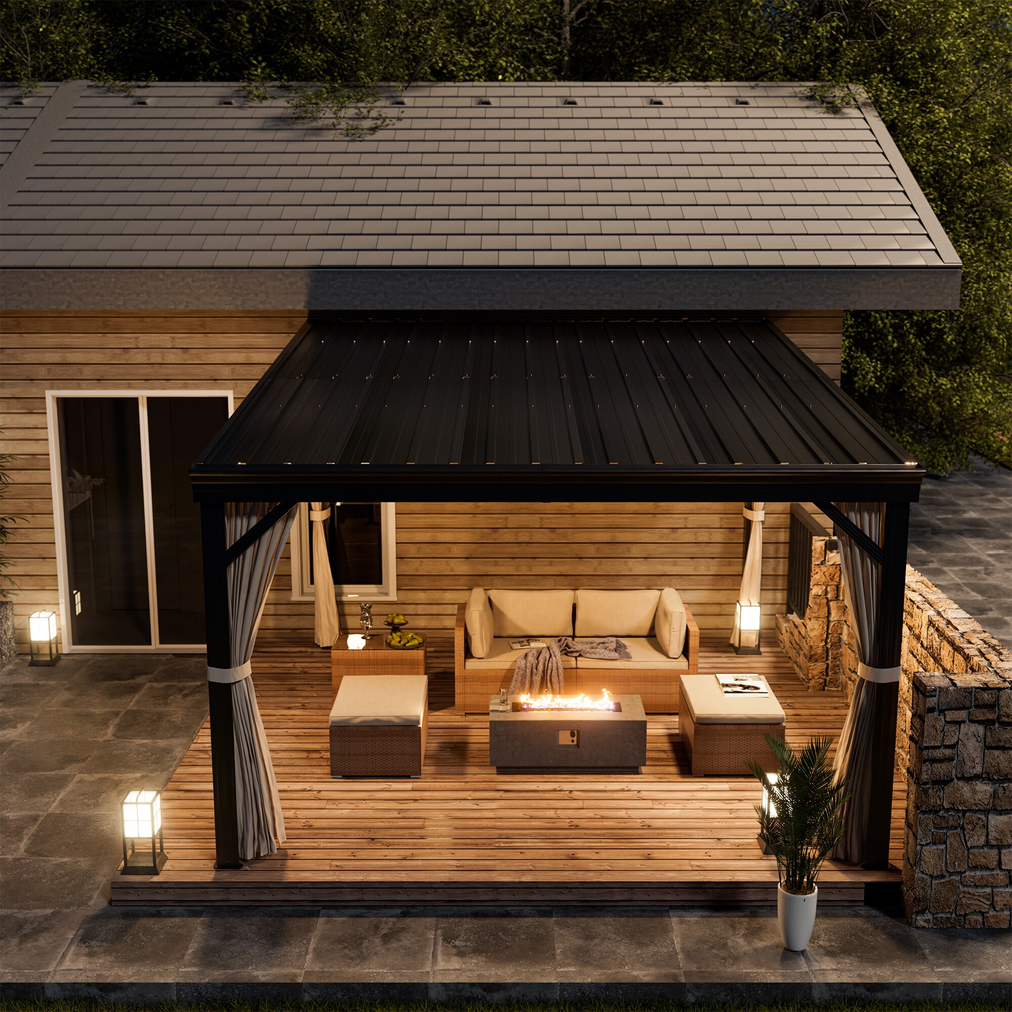 Mondawe OD0605LYKQ1012B Wood-Resin-Gazebos - View #13