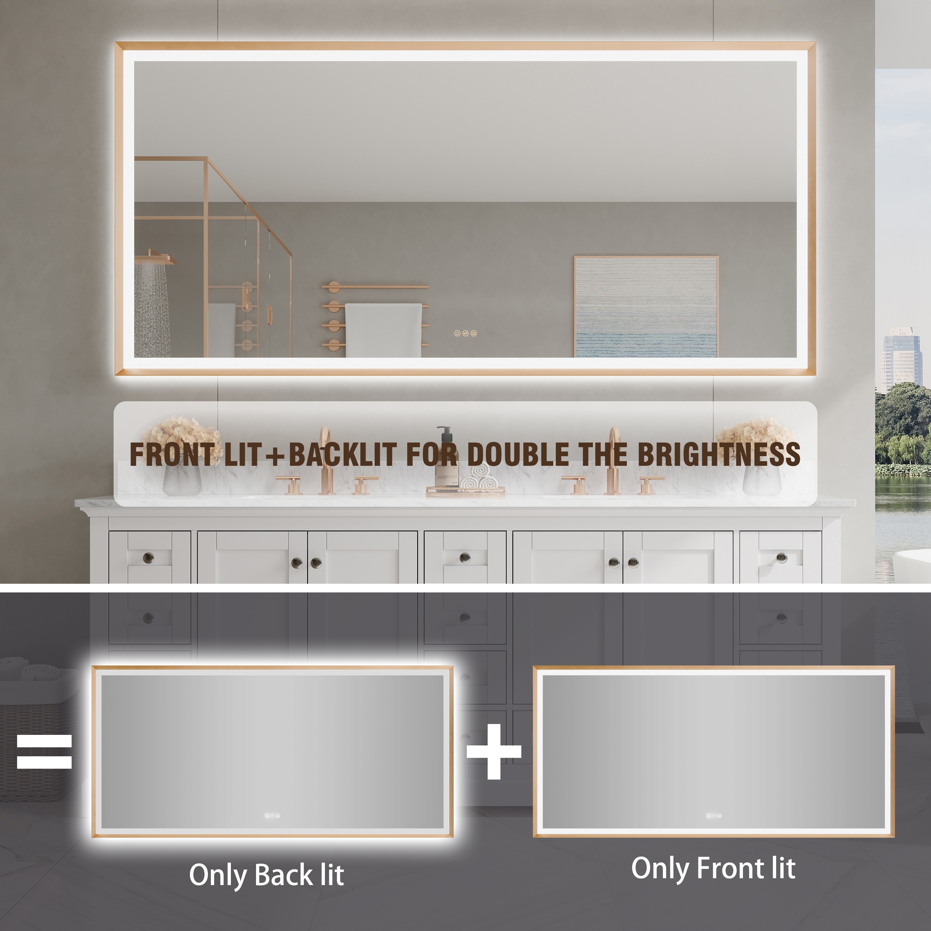 CALVON CLW68440BG Framed-Bath-Mirrors - View #9