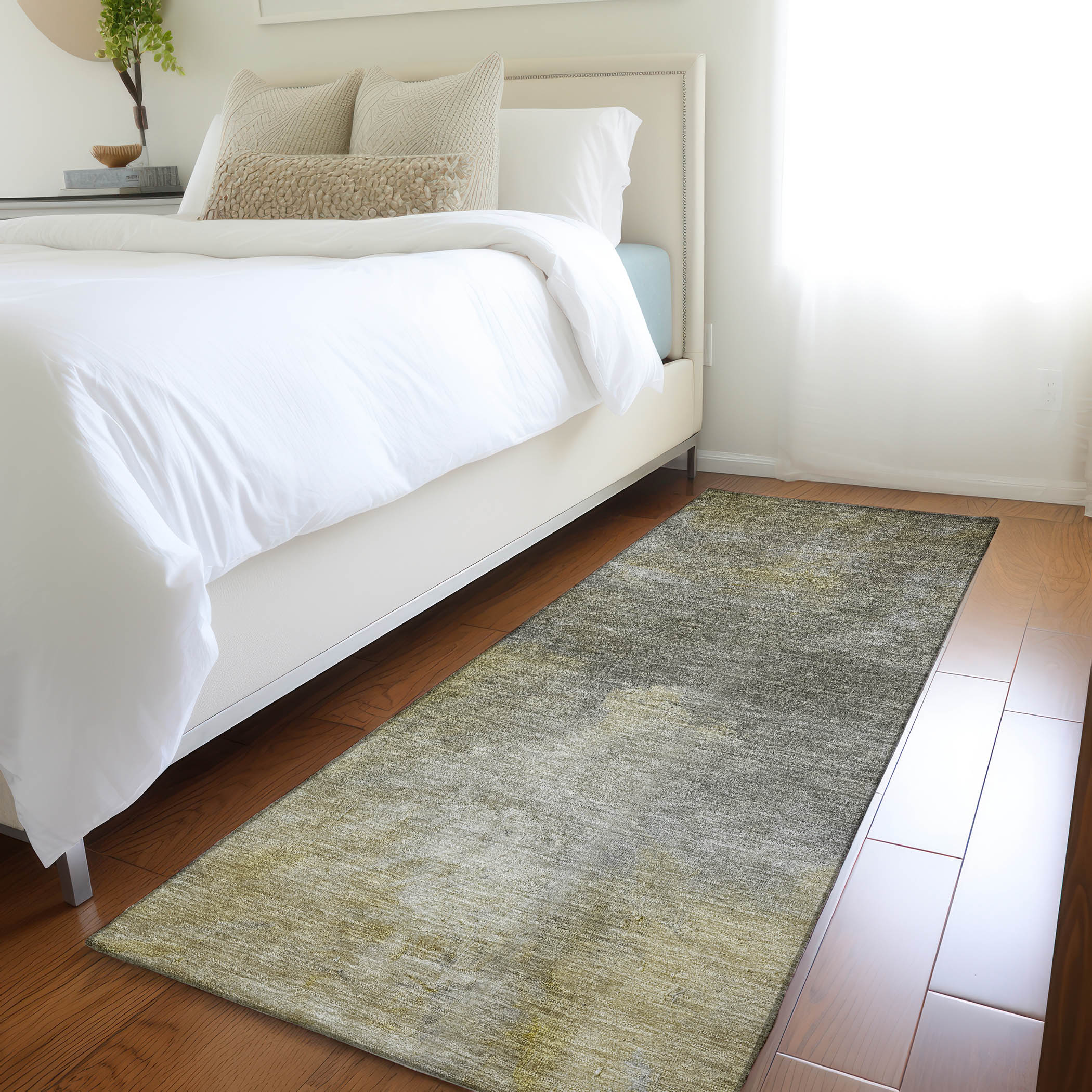 Addison Rugs ACN1073PW2X8 Chantille ACN1073PW 2 x 7 (ft) Polyester Pewter Rectangular Indoor/Outdoor Geometric Machine washable Runner rug