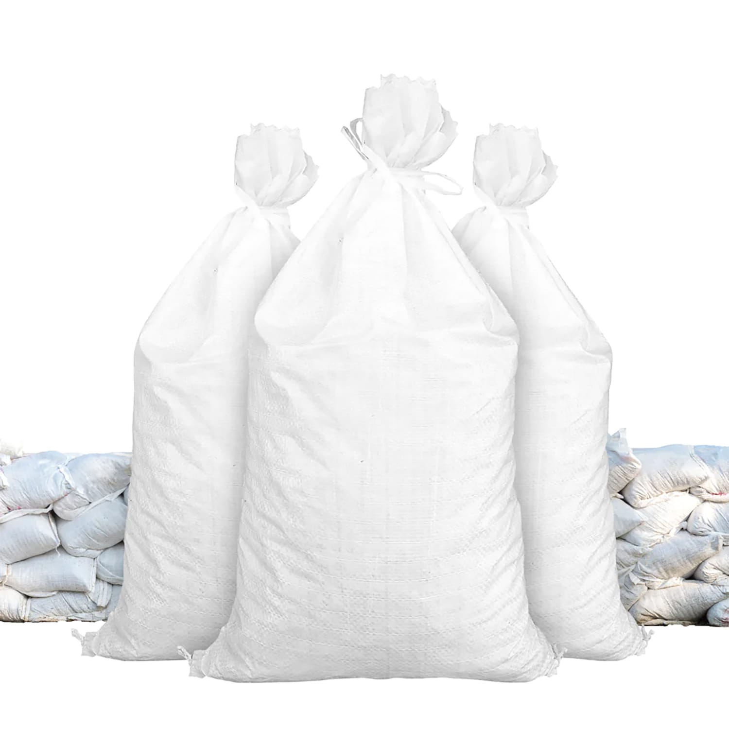 14 x 26 TerraRight Sandbags 50 Count UV Protection Max Extra Durable Empty White Woven Polypropylene Sand Bags w/Ties 