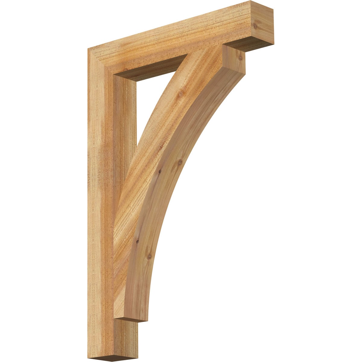 Ekena Millwork BKT04X24X36THR05RWR Thorton block rough sawn 4-in x 24-in x 36-in Western red cedar Brown Wood Standard bracket