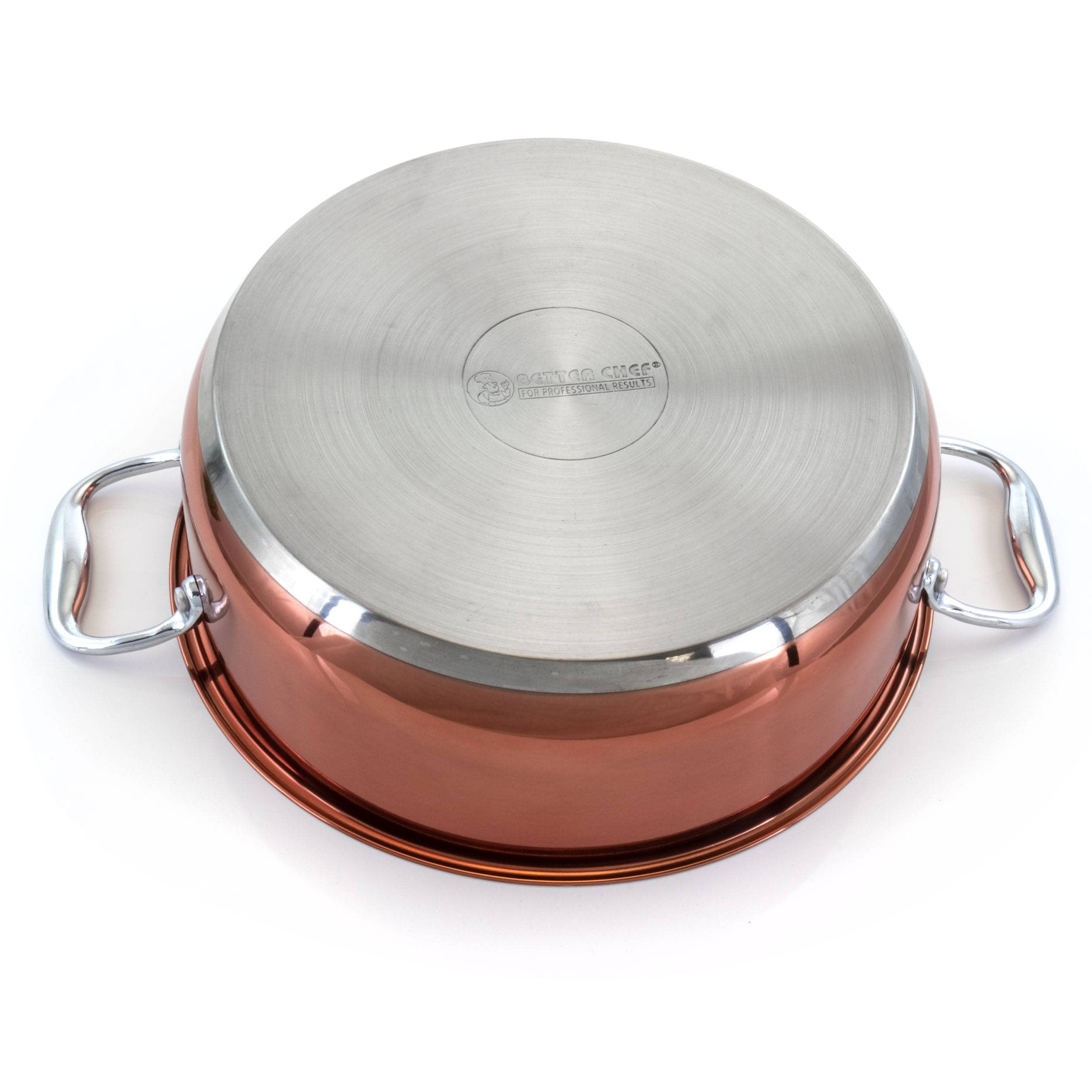 Better Chef Better Chef 13 Qt Copper Colored Ceramic Coated Dutch Oven with  Glass Lid in the Cooking Pots department at