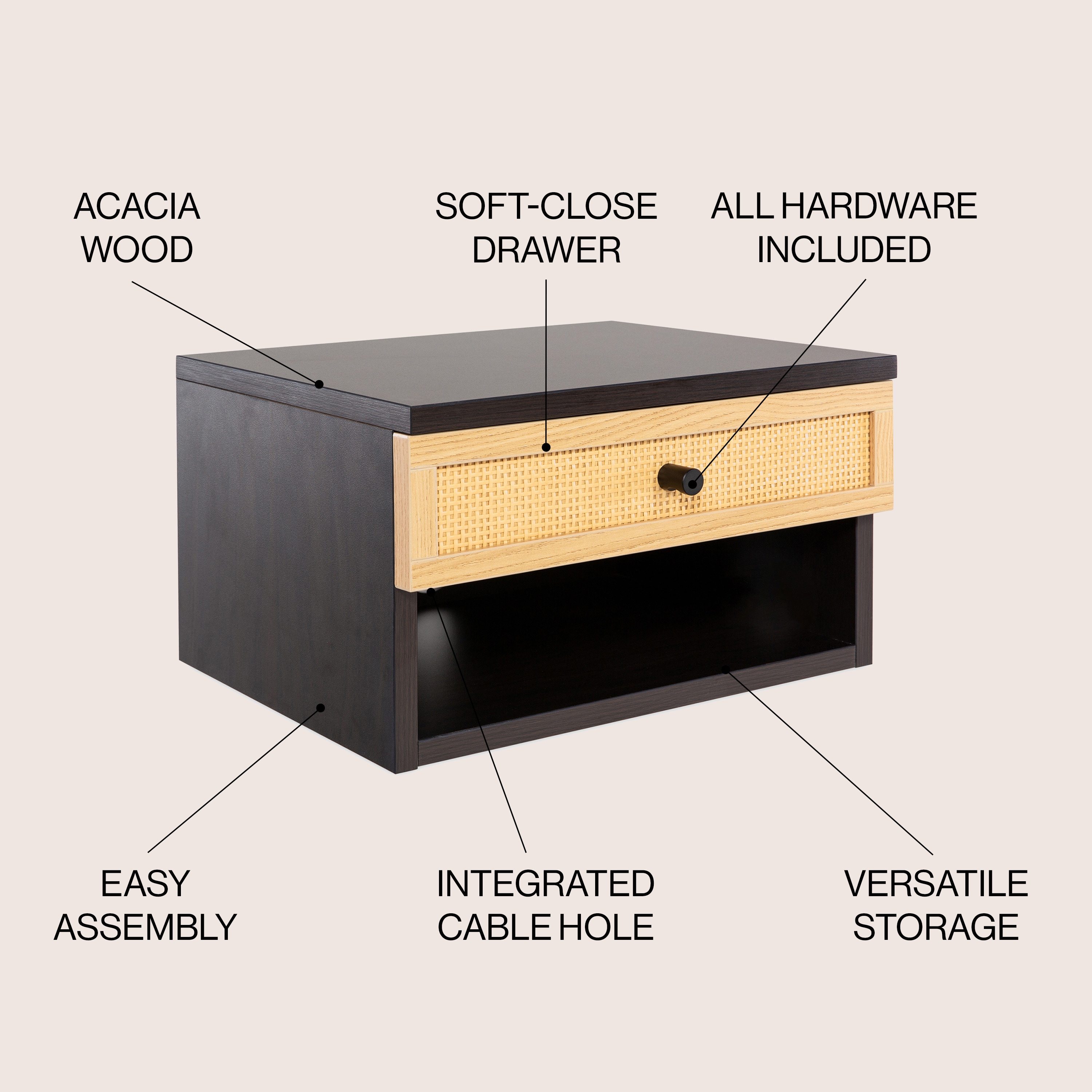 JONATHAN  Y NST2000A nightstands - View #3