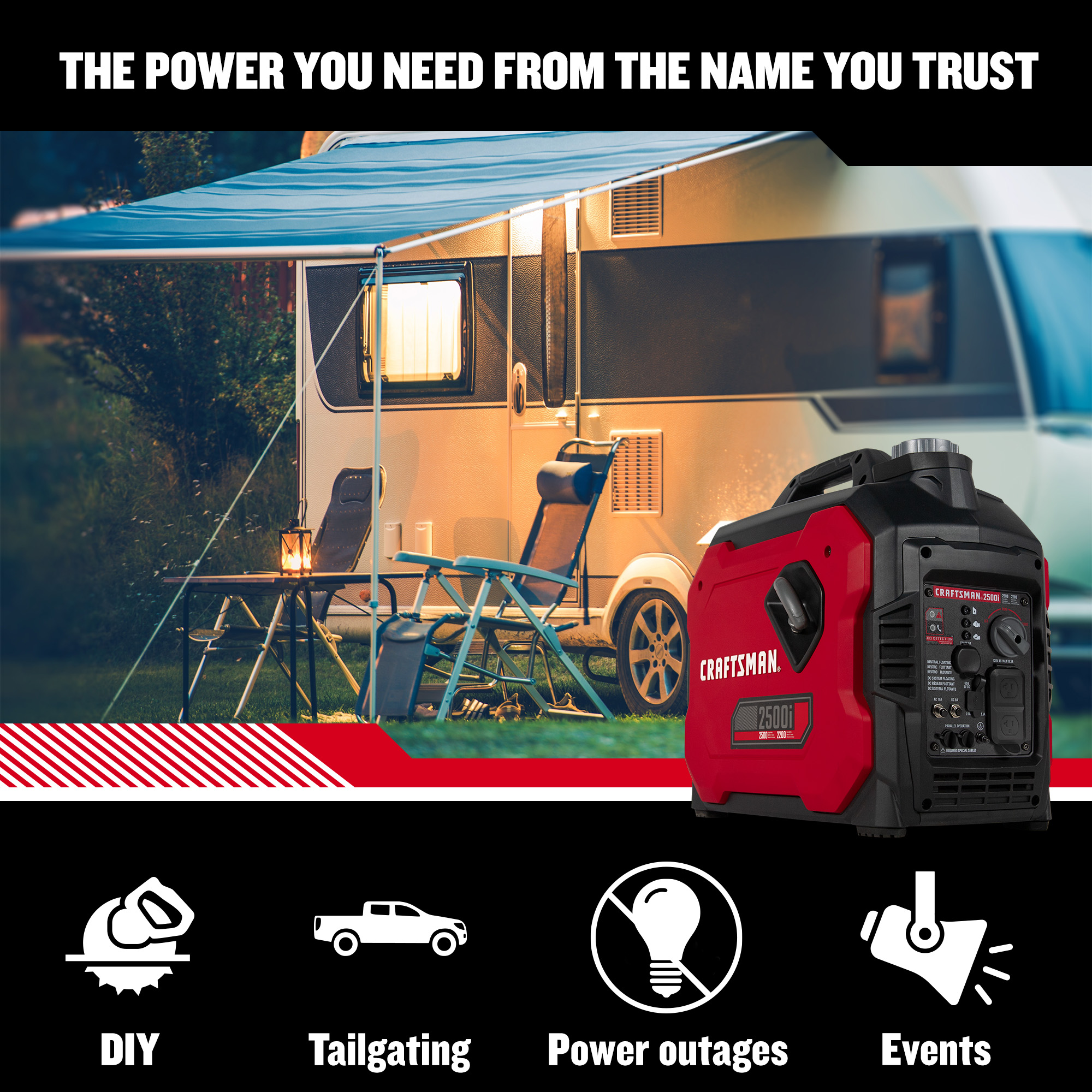 CRAFTSMAN CMX 2500-Watt Single Fuel (Gasoline) Inverter Generator CMXGIAC2500I Sansujyuku sansujyuku.com