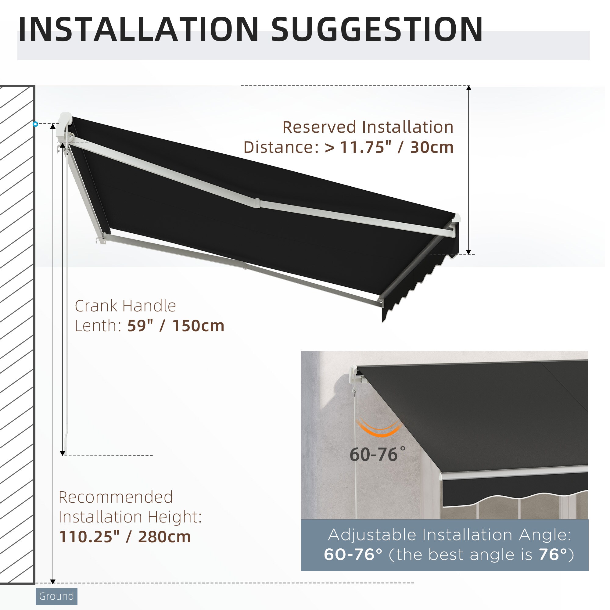 Outsunny 840-245V80BK awnings - View #8