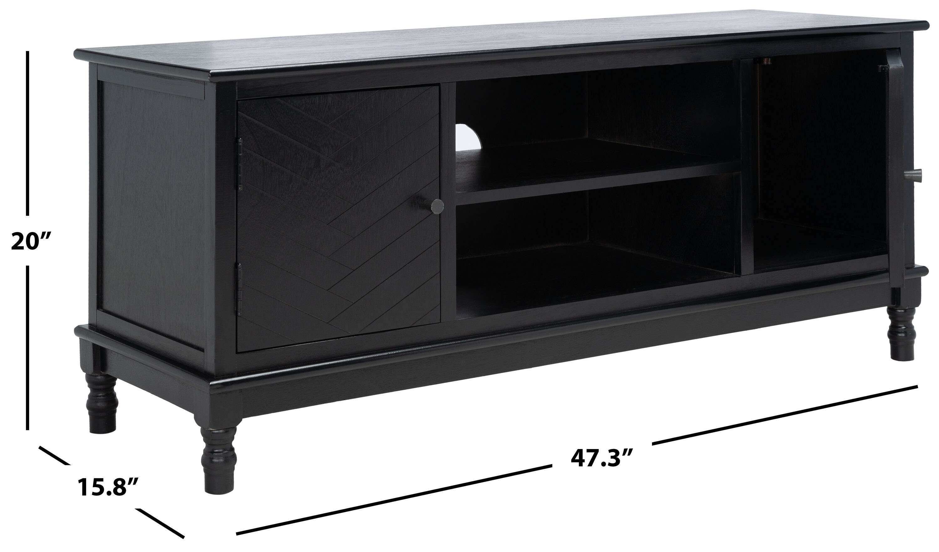 Safavieh Magnolia Modern/Contemporary Black TV Stand (Accommodates) at ...