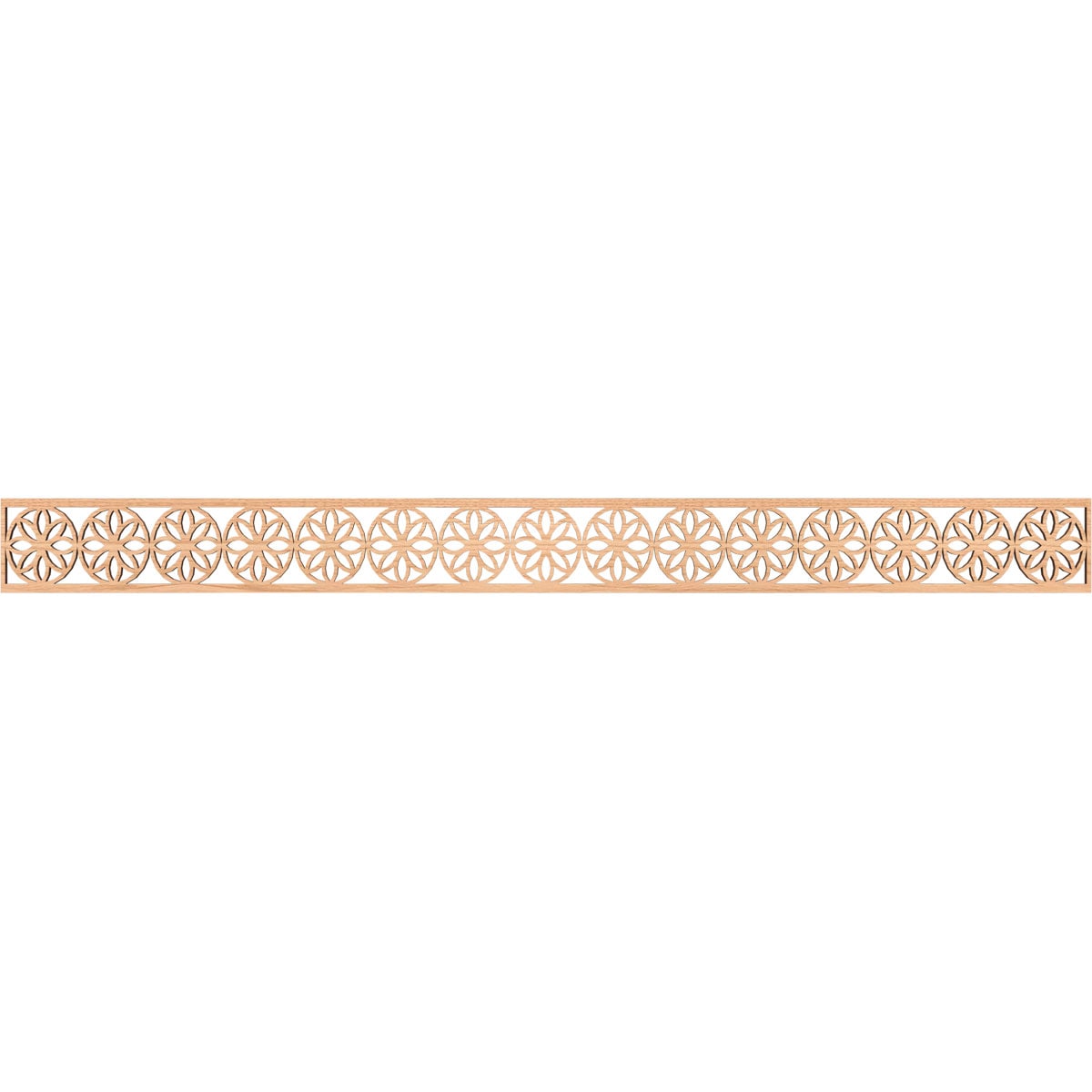 Ekena Millwork MLDA04X46BLUHI Blume Fretwork Flat Trim 4-in x 3.87-ft Hickory Brown Unfinished 2156528 Pierced Wall Panel Moulding