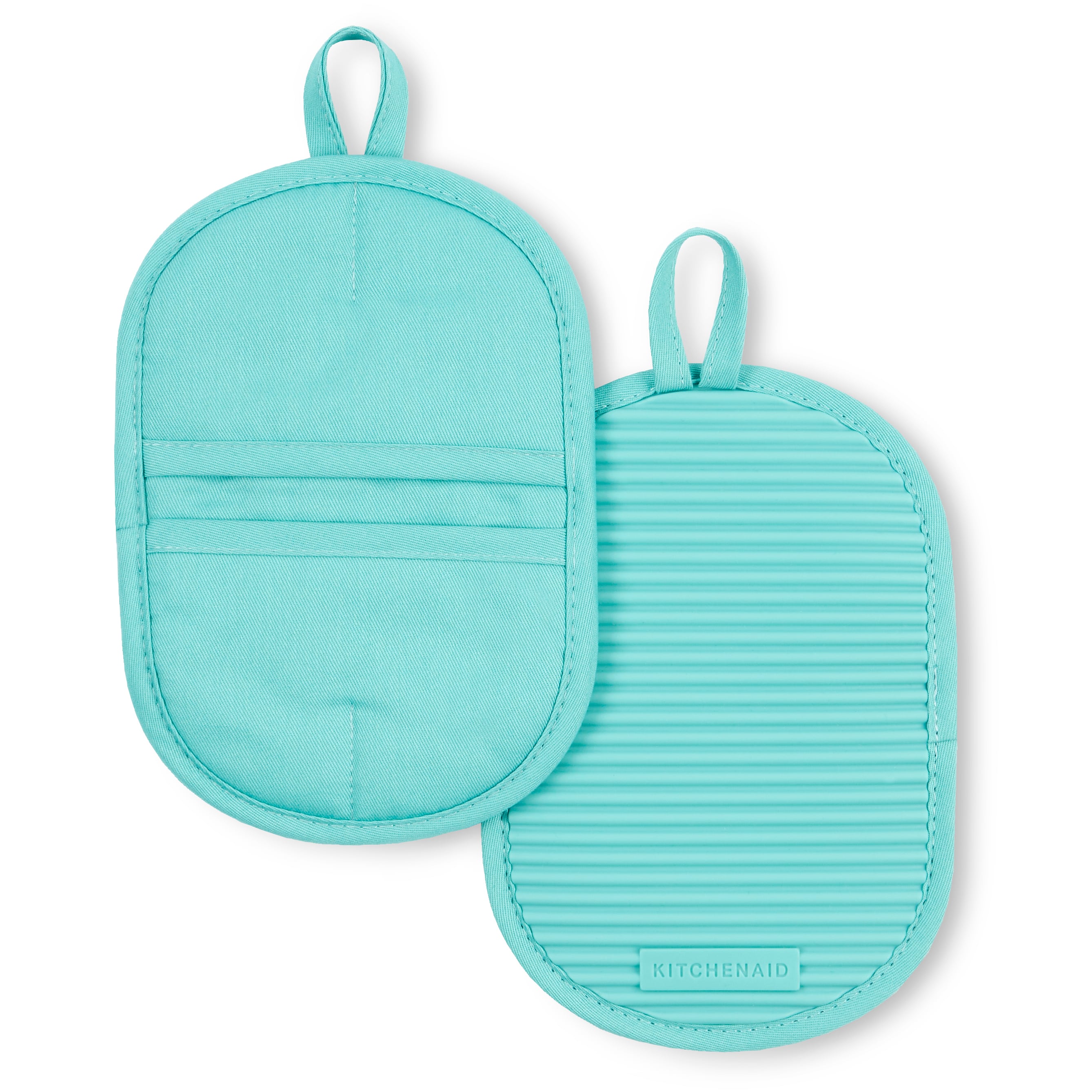 KitchenAid Asteroid 2-Pack Mini Oven Mitt Set Aqua