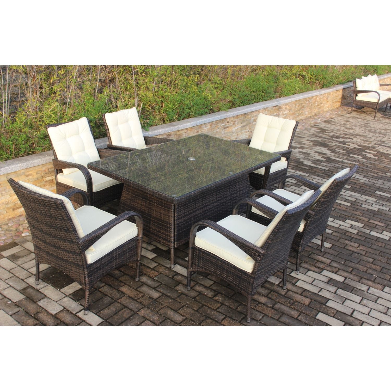 JASMODER W209S00011 Rattan Outdoor Sectional with Brown and