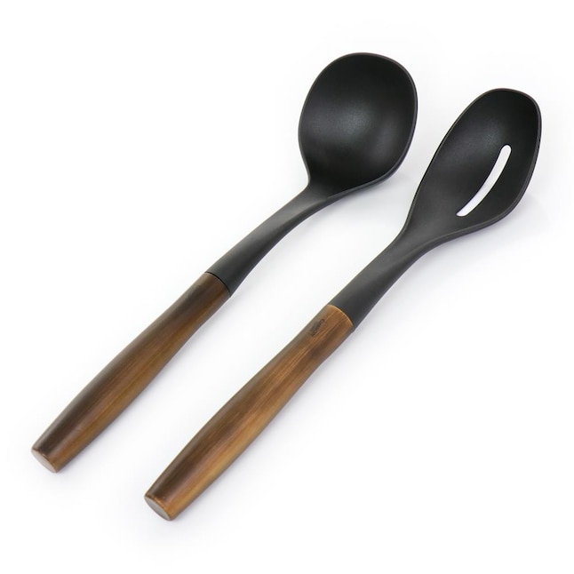 Set of Wooden Handled Cooking Utensils - Dishwasher Safe - Nylon