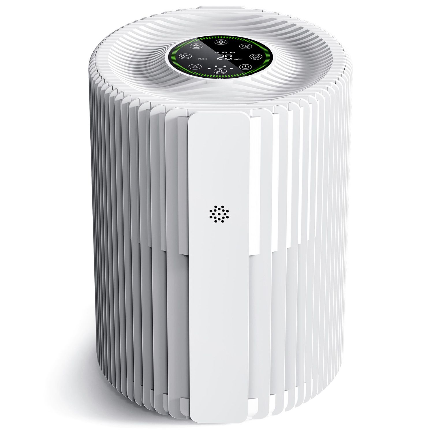 YOSIMFUR Air Purifier 3-Stage Filter 360 Degrees Intake 5 Speeds 24dB Sleep Mode Timer  for Bedroom Dorm Office Off White