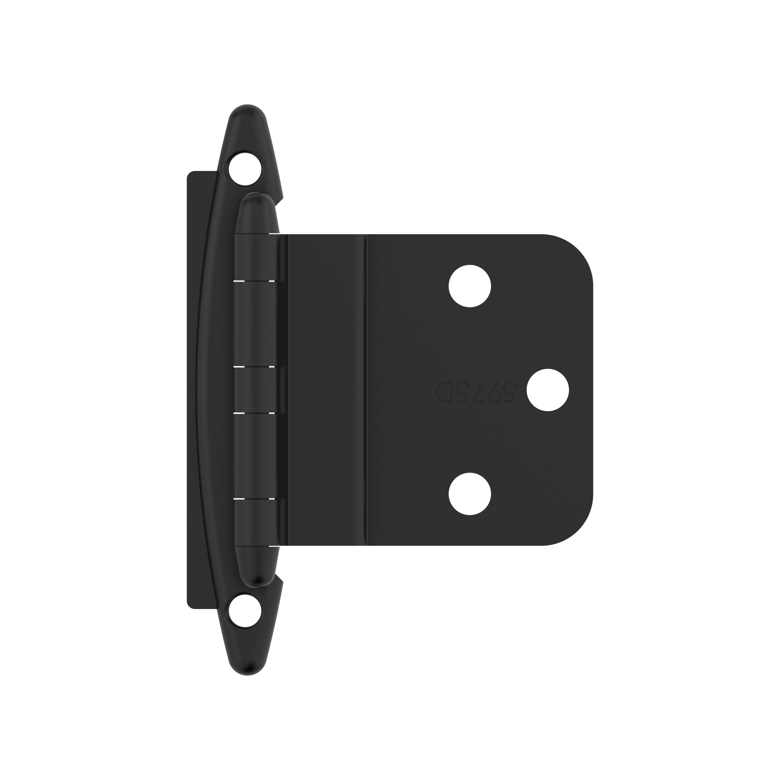 Amerock BPR3417FB 110-Degree 3/8-in Inset Inset Surface Matte Black Cabinet Hinge , 1 Pairs ( 2 -Pieces)