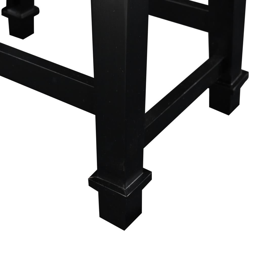 Kennedy Black Wood and Tweed Backless Counter Stool
