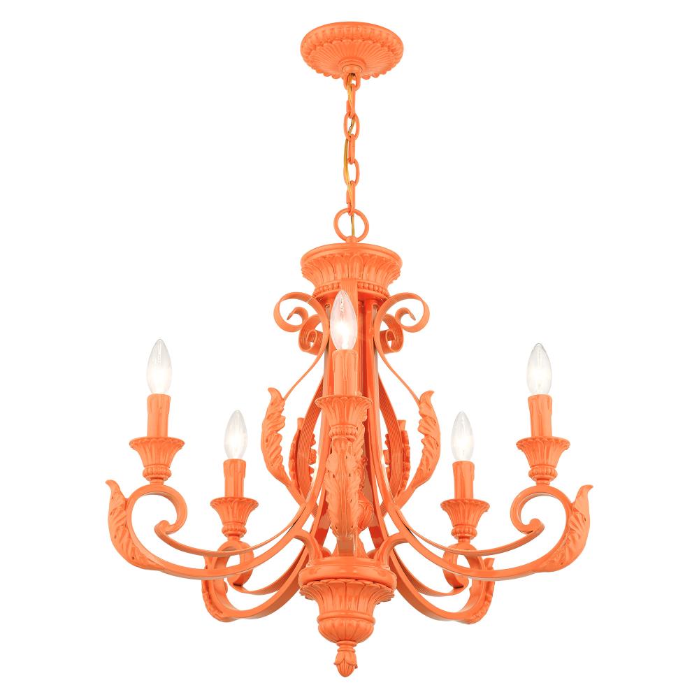 Livex Lighting Valencia 5-Light Shiny Orange Modern/Contemporary 