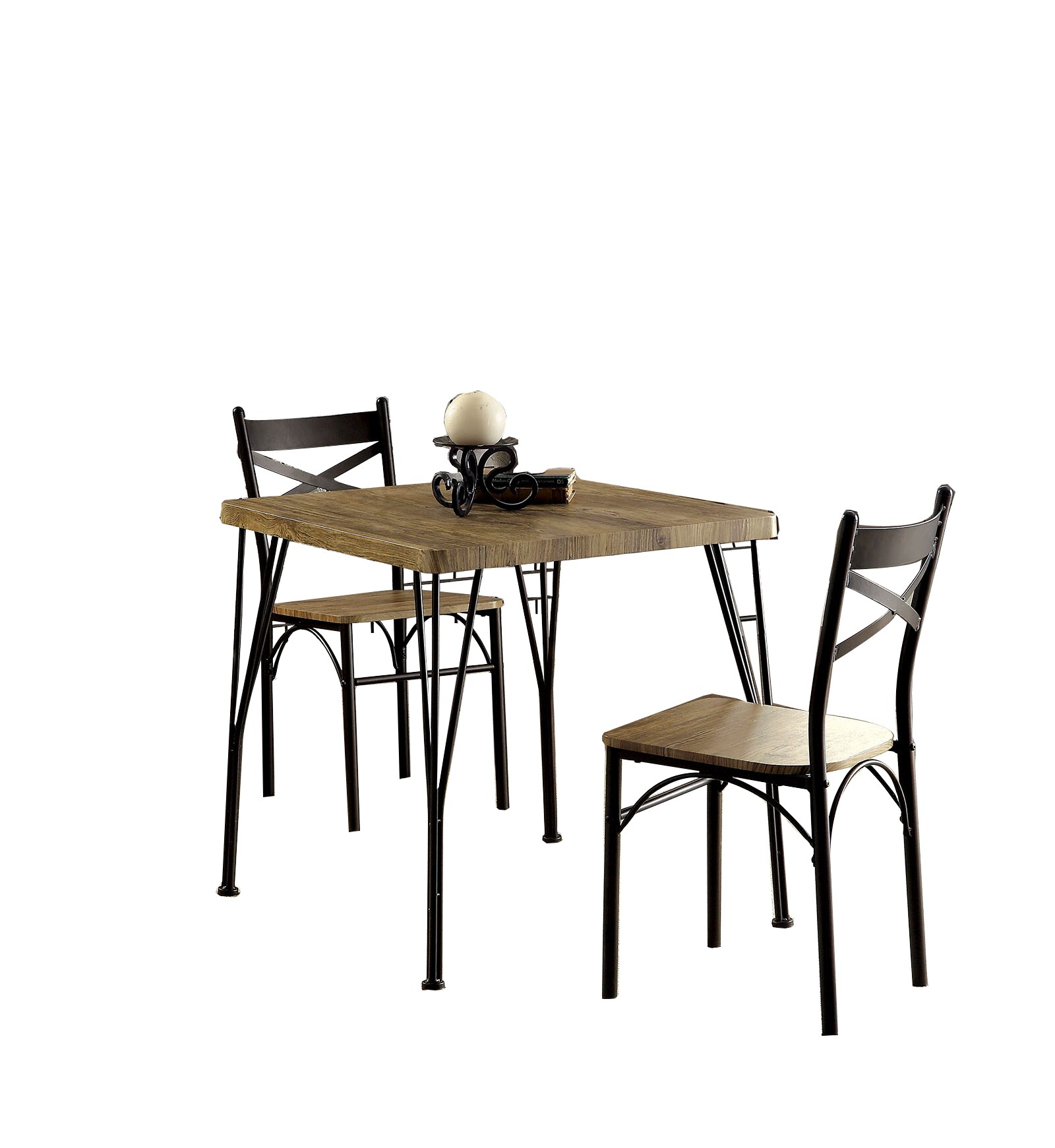 Benzara BM119853 Brown Contemporary/Modern Dining Room Set with Square Table ( Seats 2 )