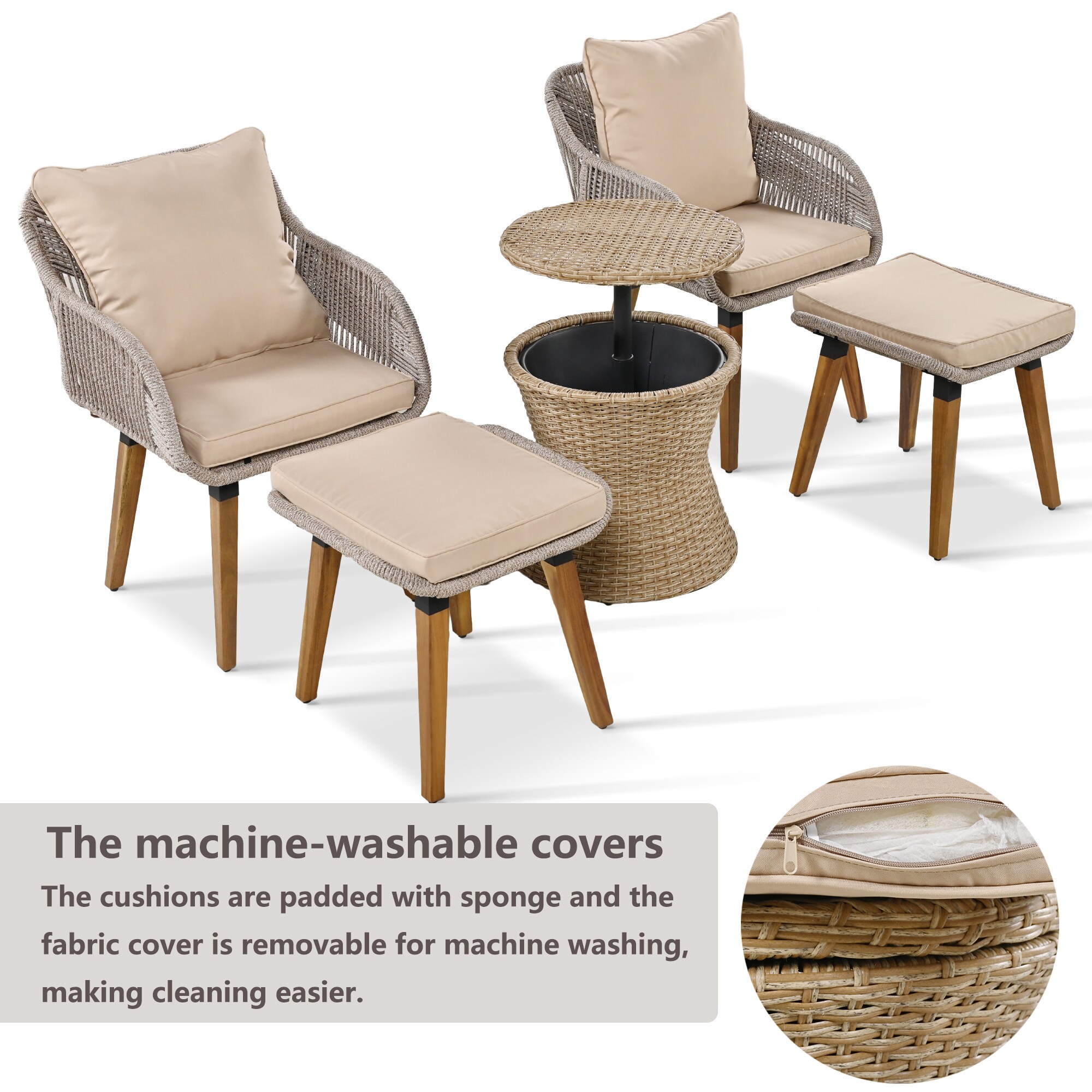 Hrinhom HC-OT02-BROWN Patio-Conversation-Sets - View #2