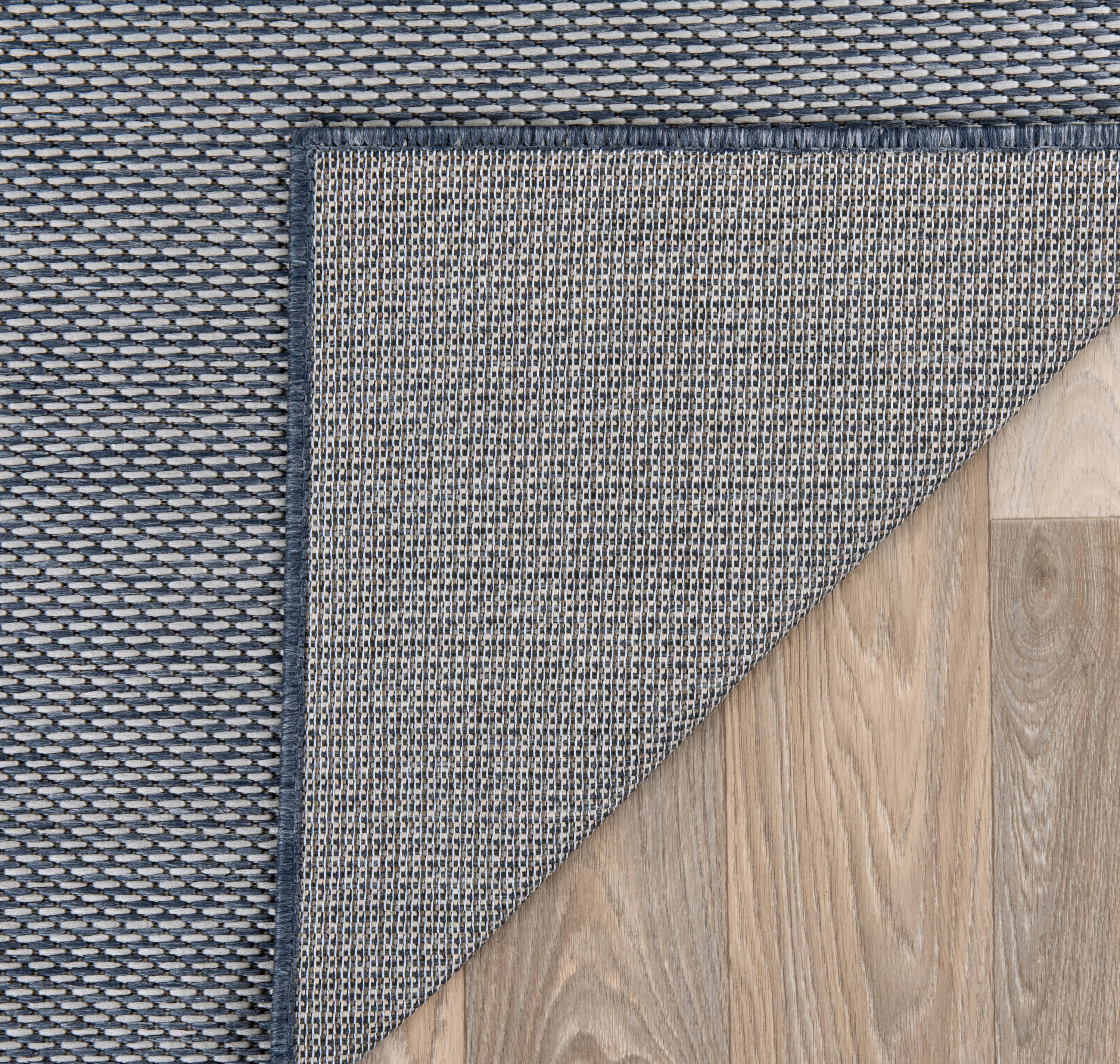 Reversible Easy-Care Blue Synthetic 5' x 7' Area Rug
