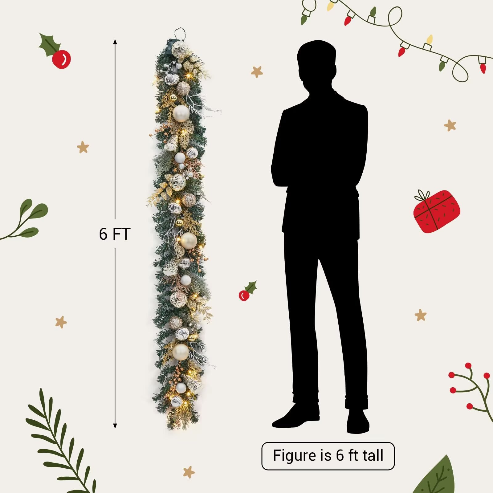 Qeetex JXNAG-PHO-15KB6XX9 Artificial-Christmas-Garland - View #2