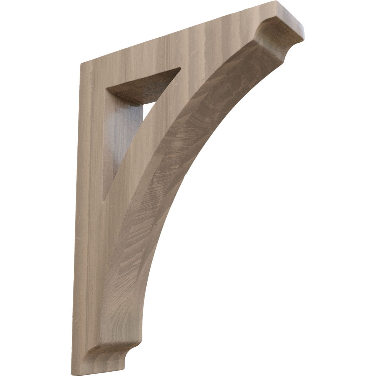 Ekena Millwork BKTW01X06X09THWA Thorton 1-3/4-in x 6-1/2-in x 9-in Walnut Brown Wood Standard bracket
