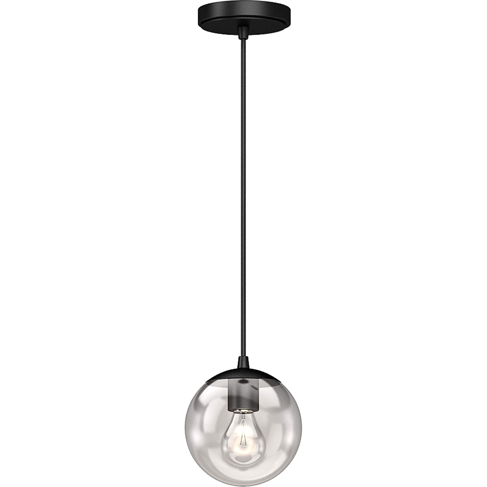 Volume Lighting V2055-5 1 -Light Black Transitional Clear glass Globe Mini Hanging Pendant light