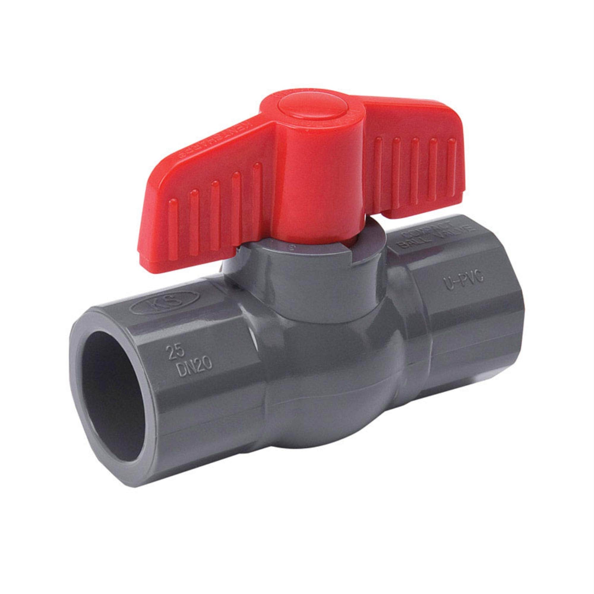 Mueller  107-605 1 in. PVC Schedule 80 Solvent-Weld Ball Valve 1 in. S x 1 in. S