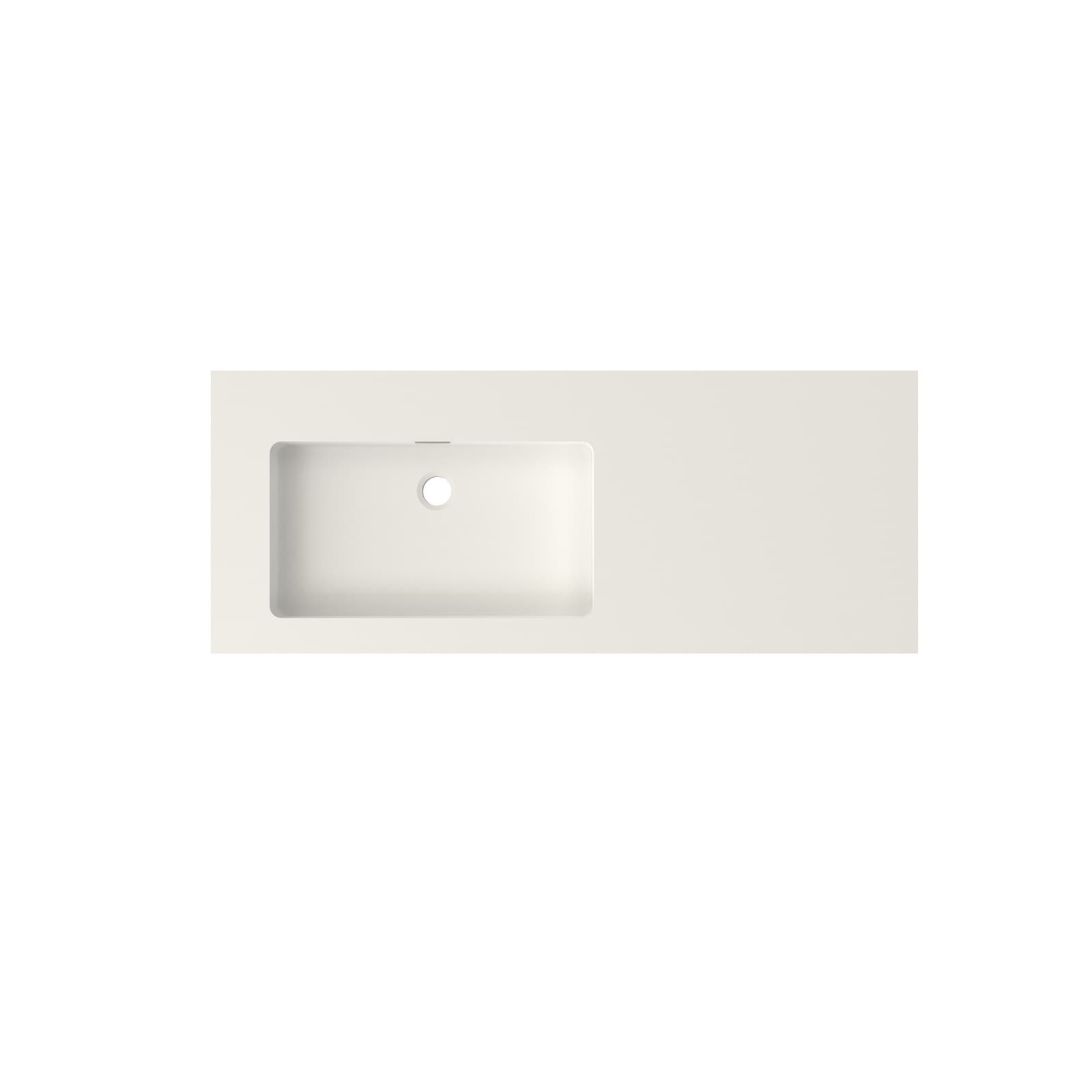 LIVACA 47 inch x 19 inch x 6 inch Matte White Solid Surface Stone Resin Bathroom Vanity Basin Sink with Ergonomic Basin Design