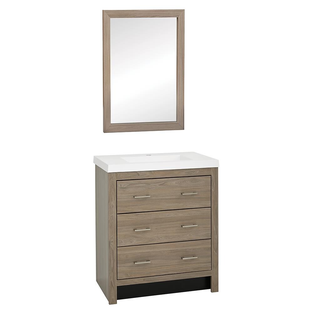 Style Selections 30-in Taupe Single Sink Bathroom Vanity with